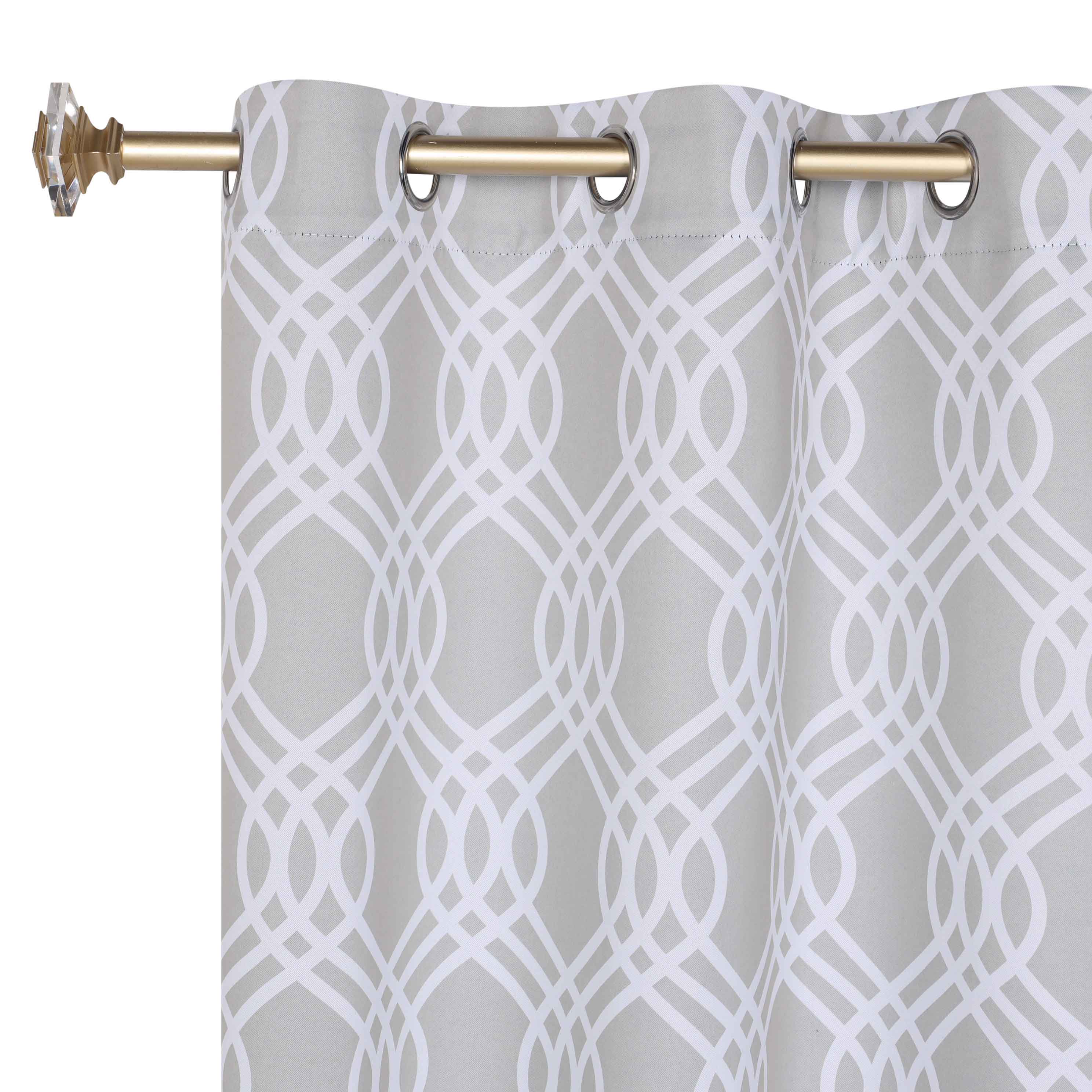 Blackout Curtains for Bedroom - Washable Room Darkening Ribbon Trellis Curtain Panel Set - Perfect for Nursery, Home Theater & Light Sleepers