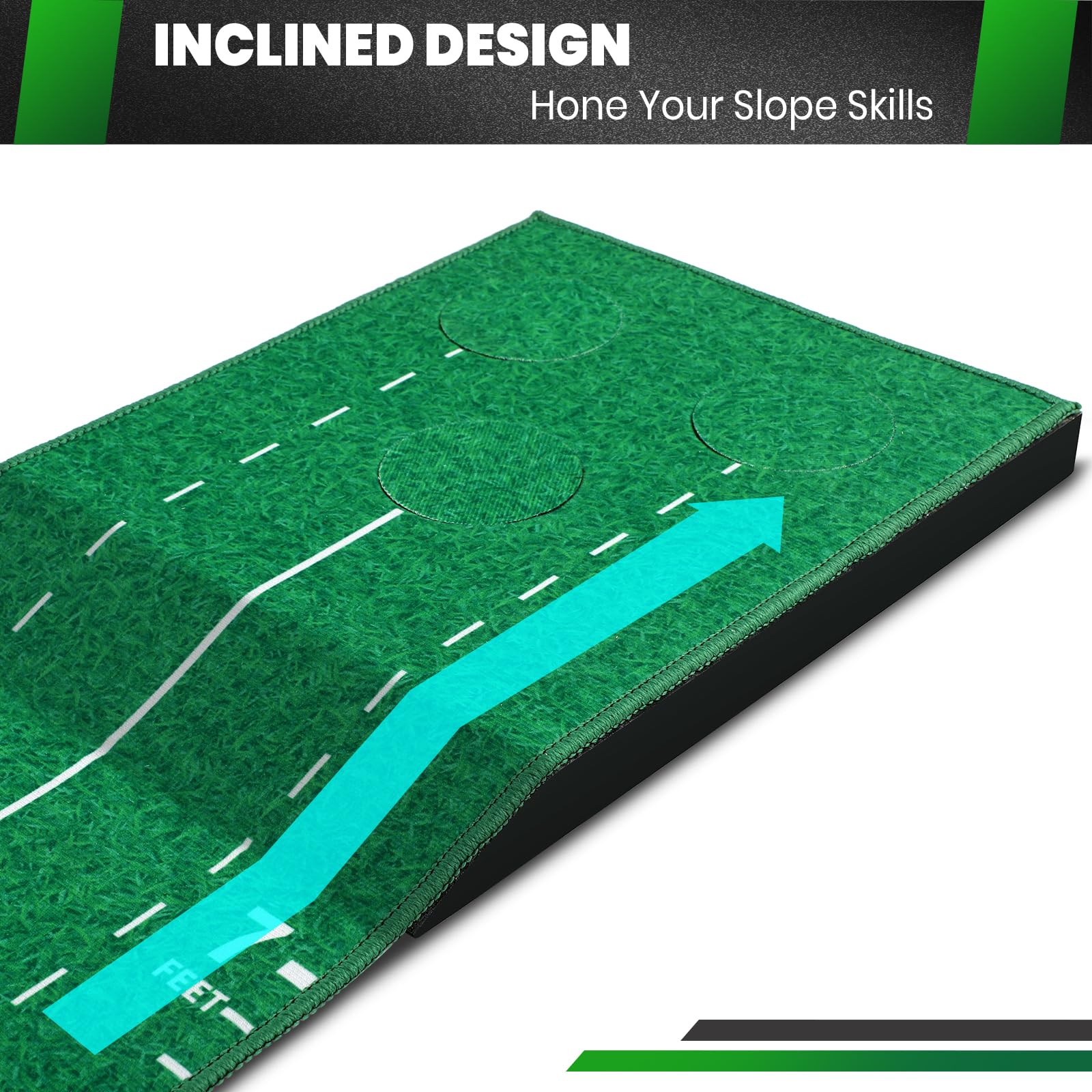 Premium Indoor/Outdoor Golf Putting Green Mat with Putter & Golf Pong Game Set - Practice Training Equipment for Men & Women - Perfect Gift for Christmas & New Year - Ideal for Home Office, Backyard & Indoor Golf Practice