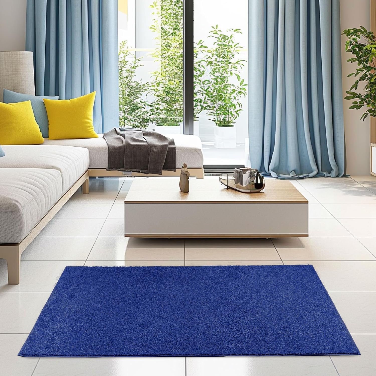 Ambient Galaxy Way Kids' Favorite Area Rugs Neon Blue - 7' Round Indoor Stain-Resistant Carpet | Perfect for Living Room, Bedroom, Nursery & Playroom | Pet-Friendly & Child-Safe Non-Slip Rug | USA-Made Space-Themed Home Decor for Kids' Rooms & Family Areas