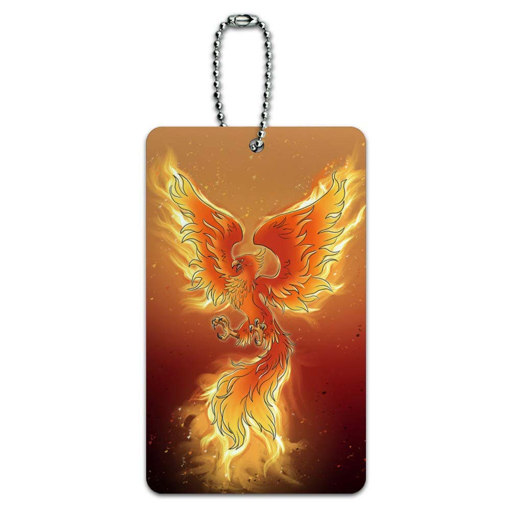 Phoenix Rising from The Flames Luggage Tag - Durable Suitcase ID Card for Carry-On Bags - Perfect for Travel, Airports & Lost Luggage Identification