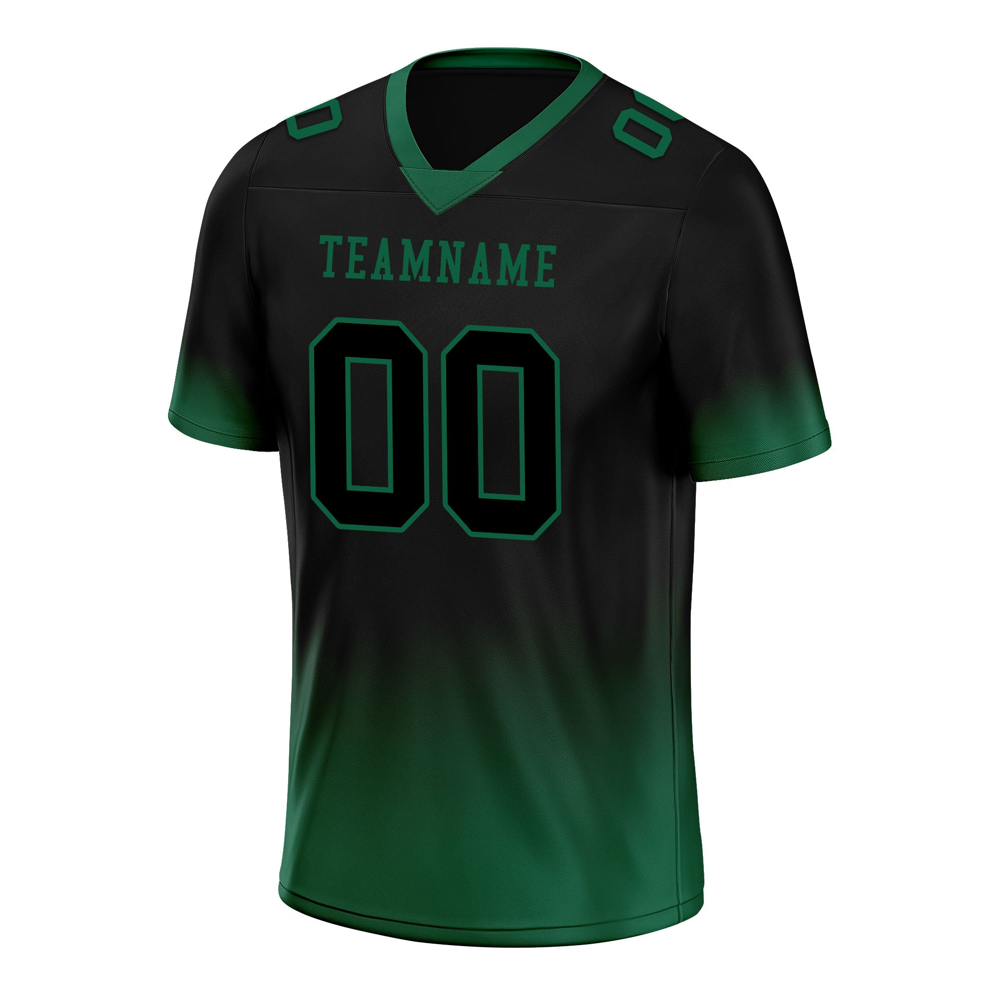 Custom Dark Green Fade Personalized Authentic Football Jersey - High-Quality Breathable Fabric for Game Day, Training & Fan Support (FBJ02 D06086)