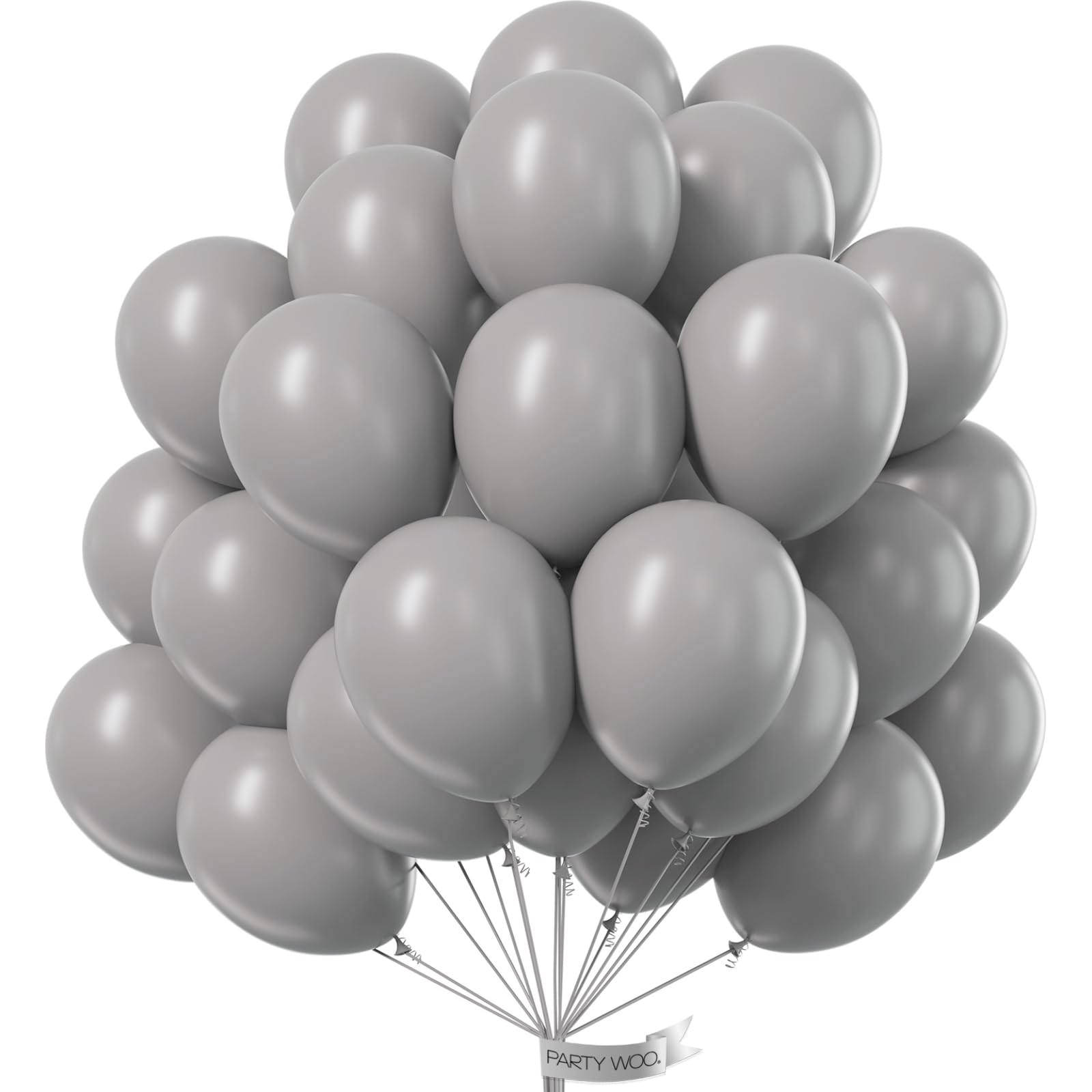 51 Pcs 12 Inch Matte Gray Balloons for Garland & Arch - PartyWoo Premium Grey Balloons Set for Birthday, Wedding, Baby Shower Decorations - Perfect for Indoor/Outdoor Party Backdrops, Photo Booth Props & Event Centerpieces (Gray-Y71)