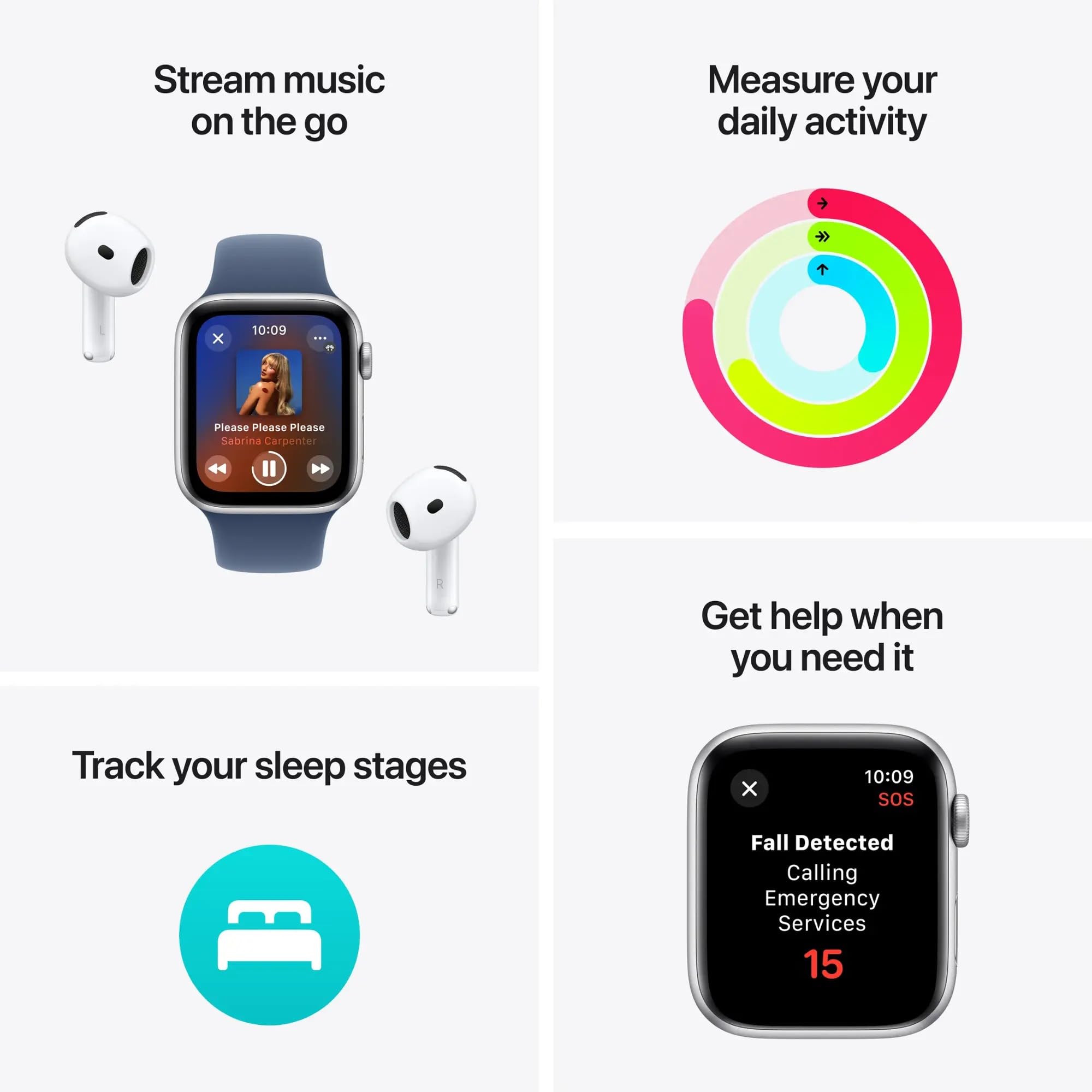 Apple Watch Series 10 [GPS, 46mm] - Silver Aluminum Case with Blue Cloud Sport Band (Renewed) | Smart Fitness Tracker for Running, Swimming & Daily Activity Tracking