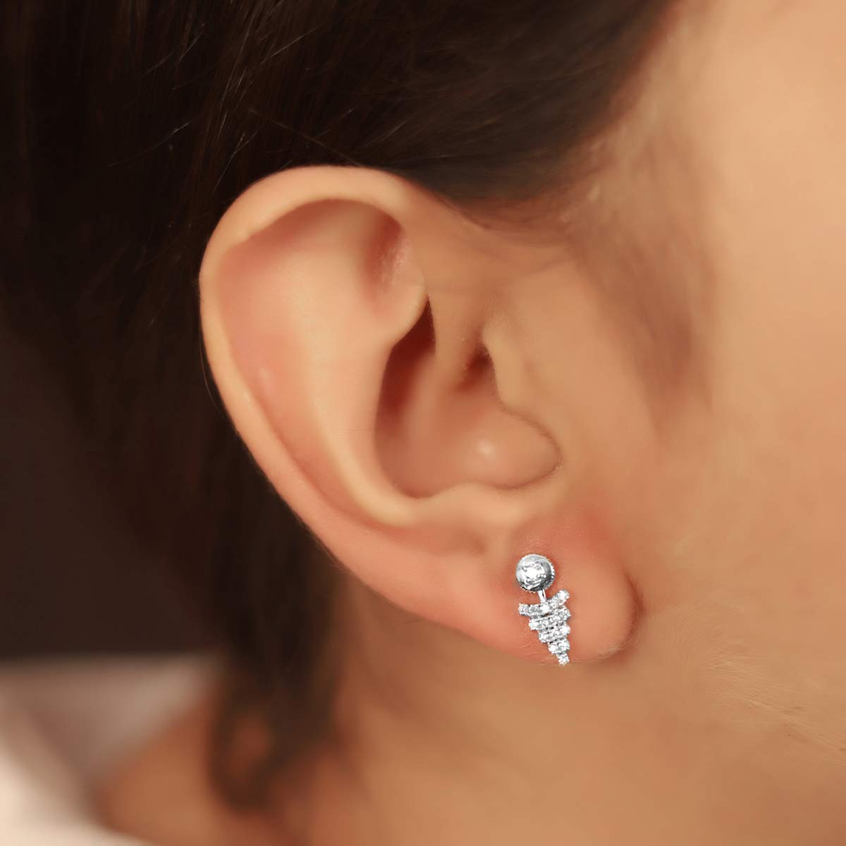 1/5-1/2 Carat Lab Grown Diamond Earrings in 10K or 14K White Gold - Round Prong Setting Fashion Stud Earrings for Women - Perfect for Weddings, Anniversaries & Everyday Elegance