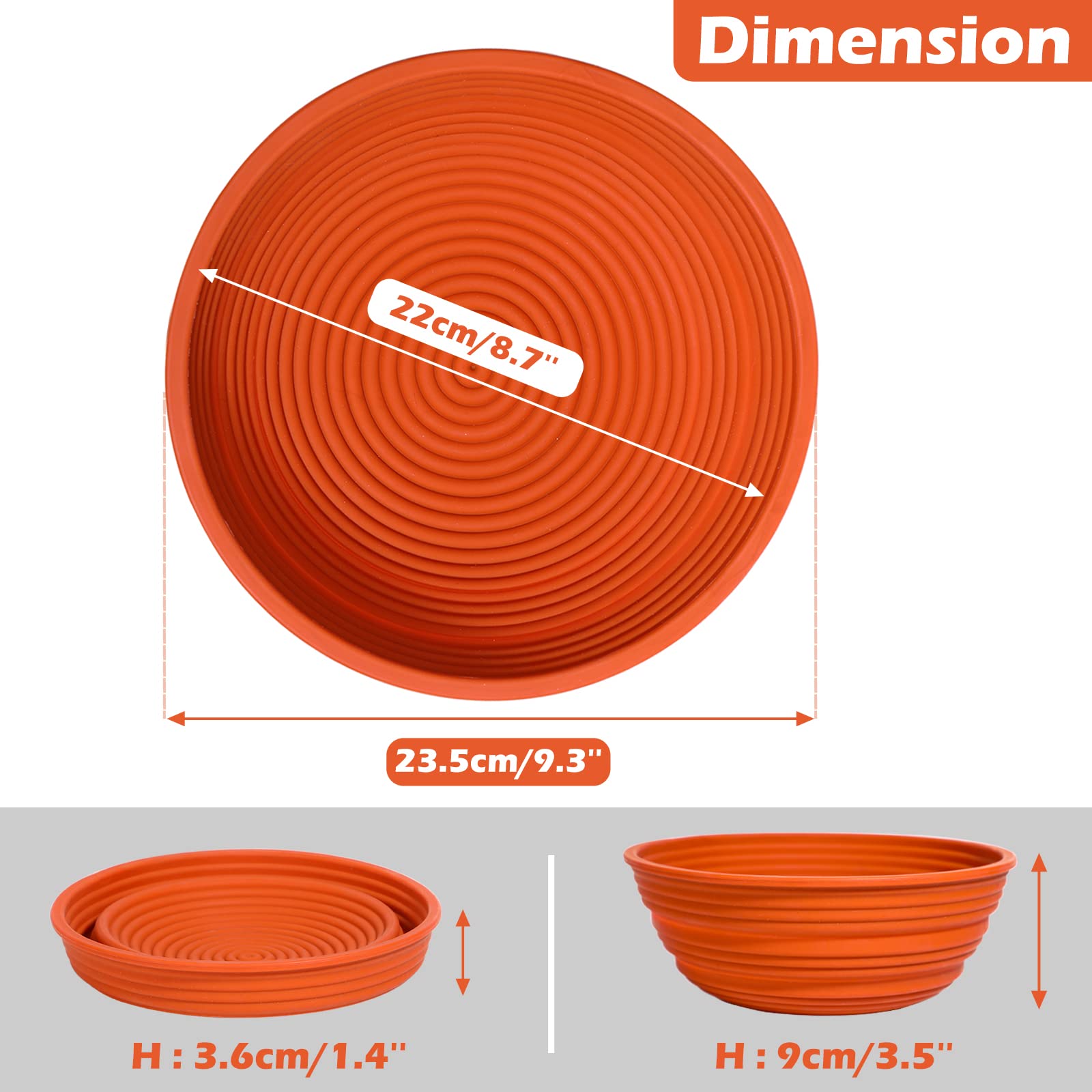 Webake 9 Inch Collapsible Silicone Bread Proofing Basket - Sourdough Dough Proofing Bowl, Oven Safe Baking Supplies for Artisan Bread - Perfect for Home Bakers & Bread Making Gifts (Ideal for Sourdough, Baguettes & Homemade Bread)