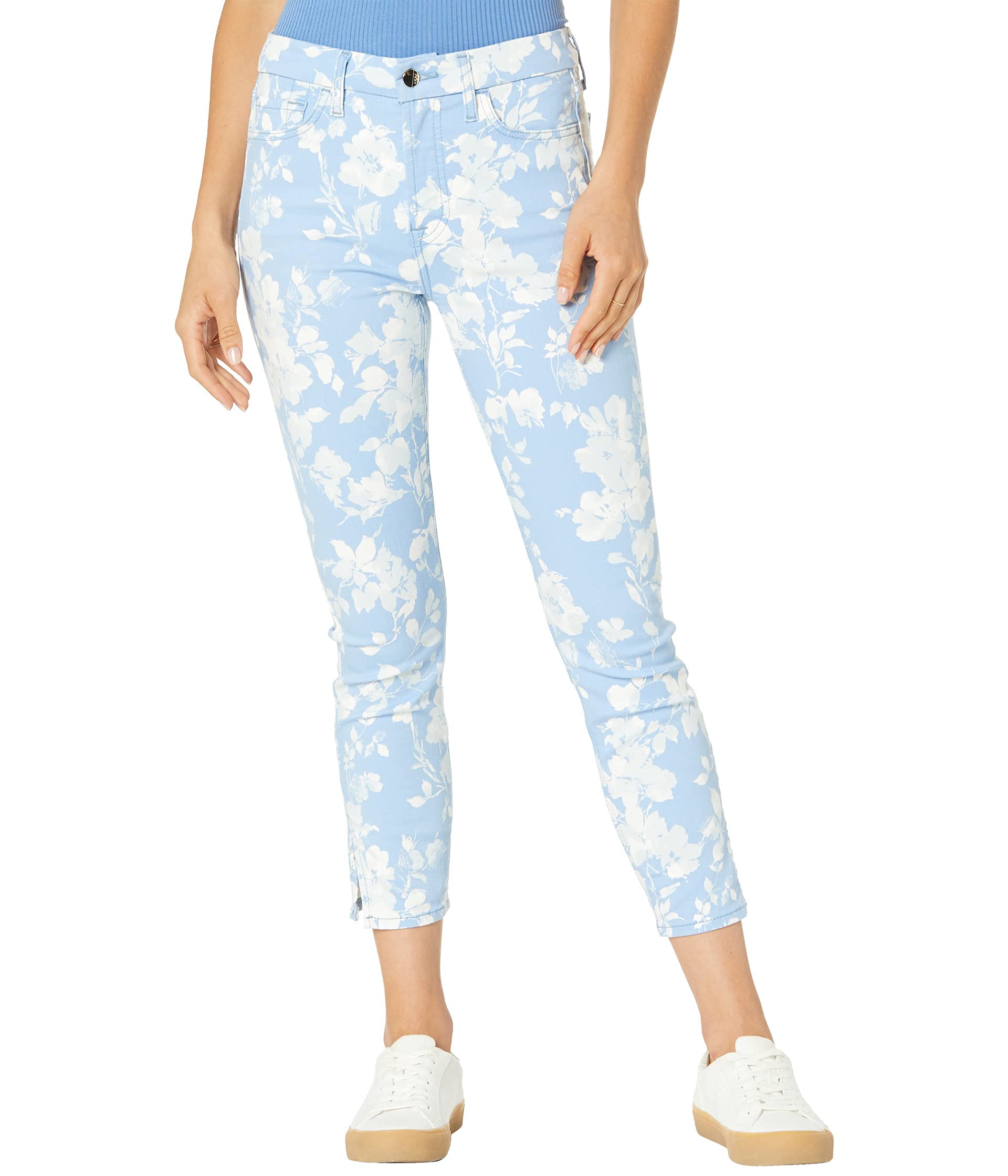 Jen7 Printed Cropped Skinny Jeans for Women - High Waist Stretch Denim Pants, Trendy Casual & Streetwear Fashion (Perfect for Parties, Dating & Daily Wear)