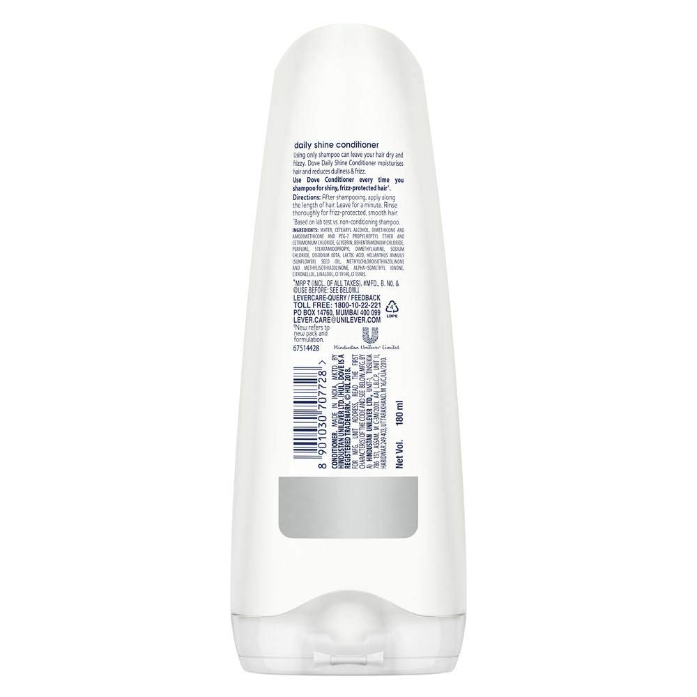 Pears Oil Clear & Glow Shower Gel 250ml + Dove Daily Shine Conditioner 180ml - Hydrating Body Wash & Smoothing Hair Care Duo for Radiant Skin & Shiny Hair