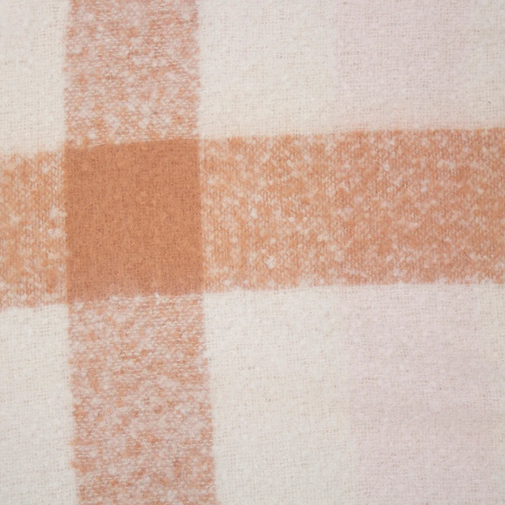 Frankie Woodrose Check Throw Rug by Bambury - Soft & Stylish Home Decor for Living Room, Bedroom, or Dorm