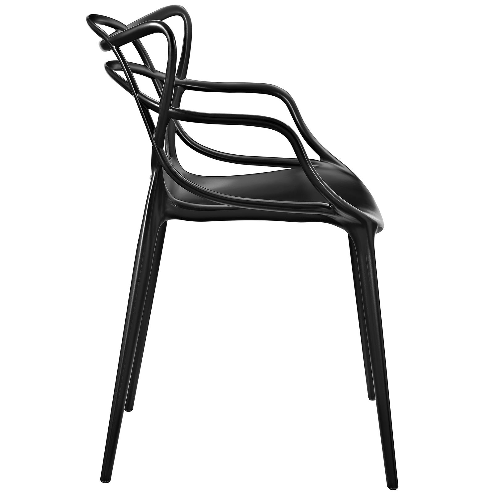 Modway Entangled Modern Molded Plastic Dining Chair - Black Kitchen & Dining Room Armchair, Fully Assembled | Perfect for Small Spaces, Breakfast Nooks & Contemporary Home Decor