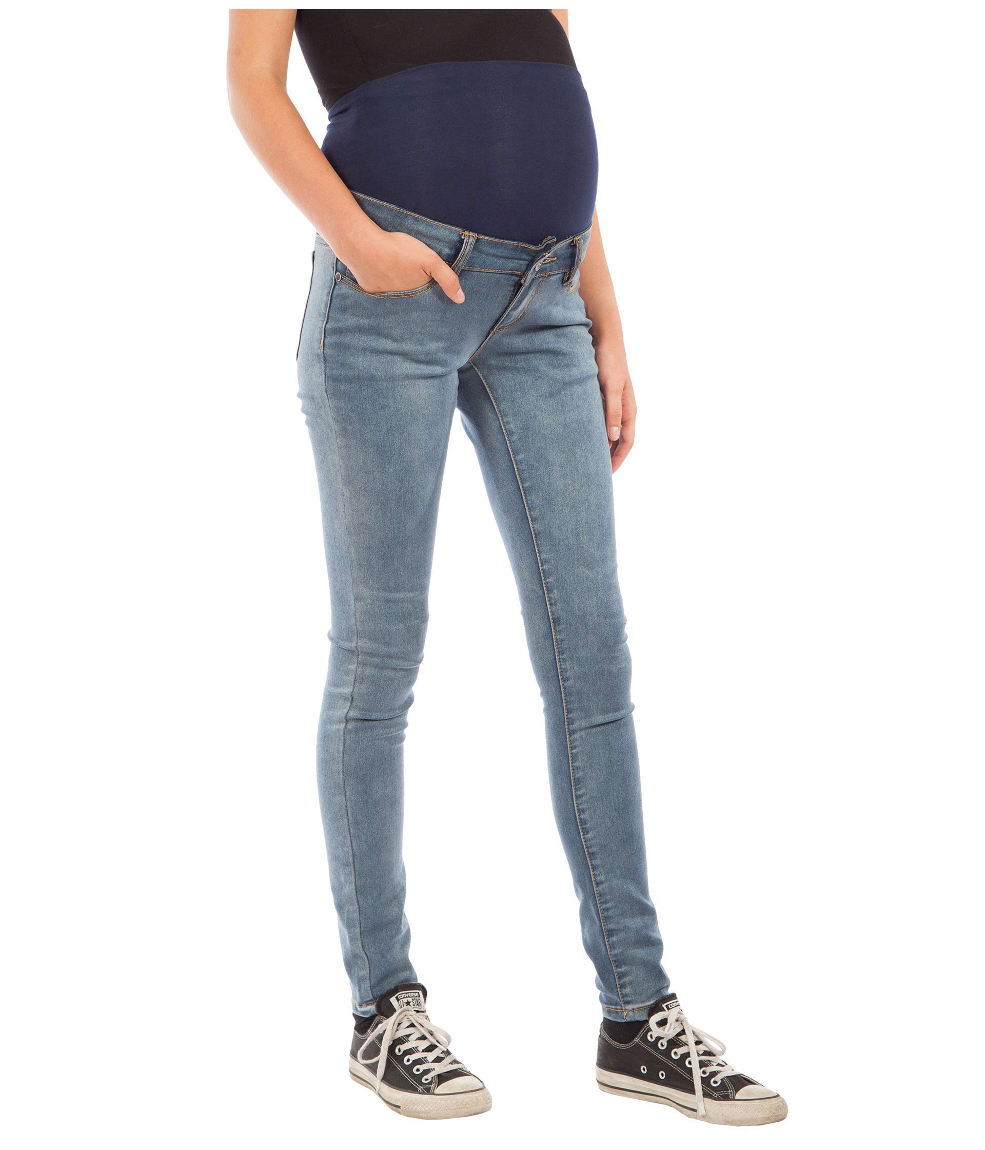 Women's Stretch Skinny Maternity Jeans - Comfortable Fit for Pregnancy, Perfect for Everyday Wear and Casual Outings