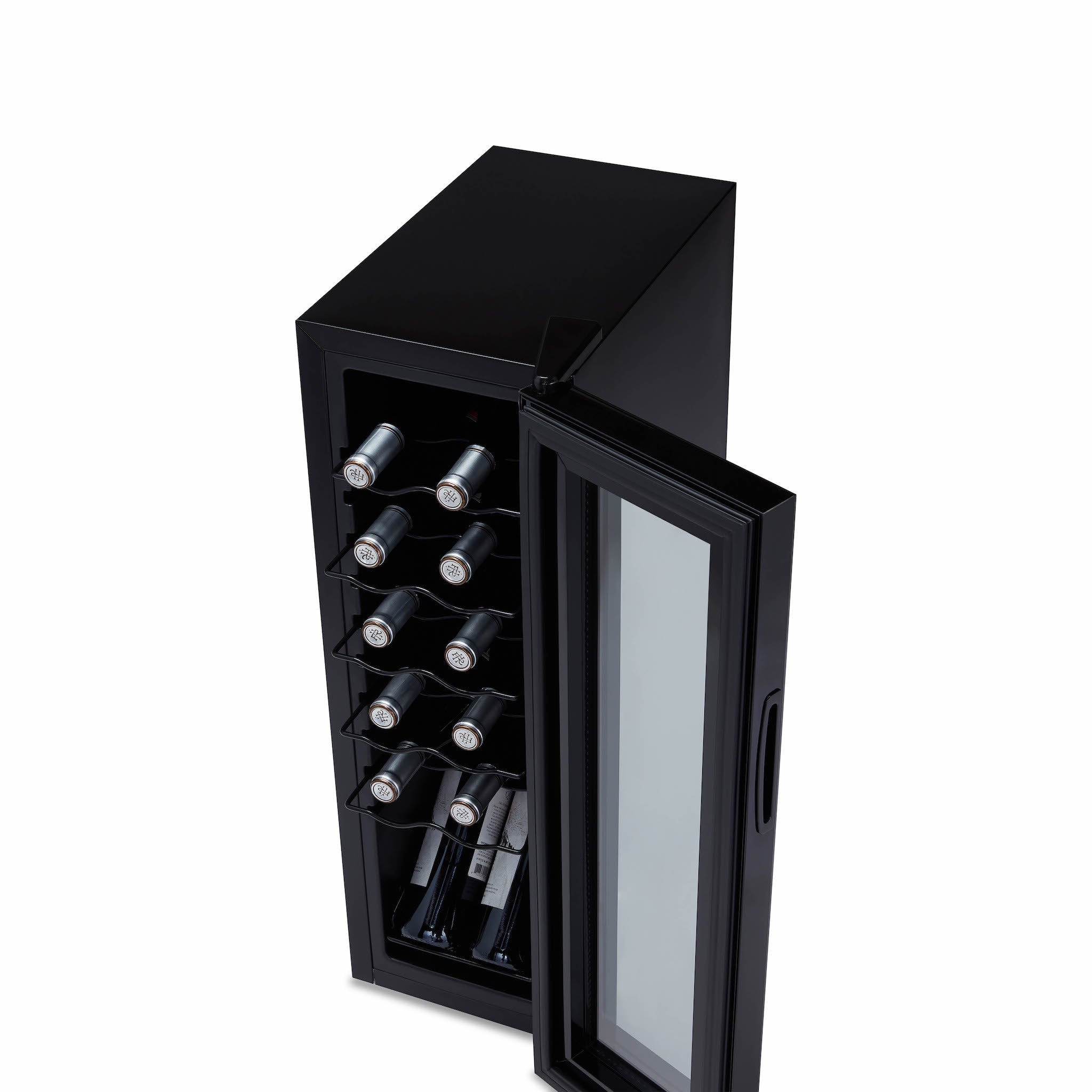 Newair® 12 Bottle 13.6 Cu Ft Black Freestanding Countertop Wine Cooler Refrigerator - Perfect for Kitchen, Bar, Dining Room & Wine Cellar Storage