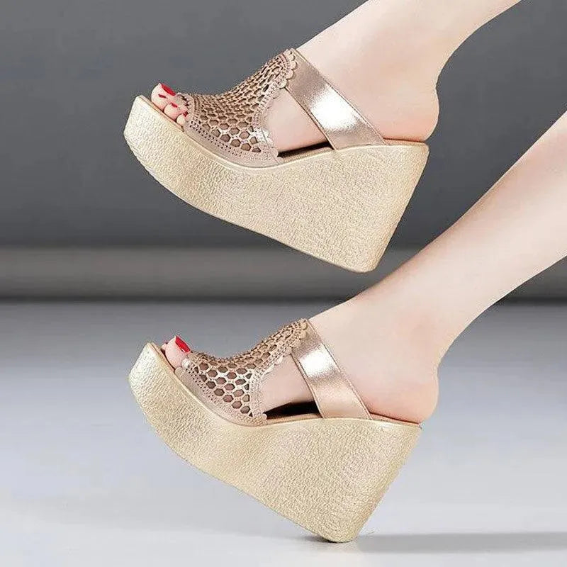 Breathable Mesh Summer Wedge Sandal Shoes for Women - Comfortable Casual Walking & Beach Vacation Outfits