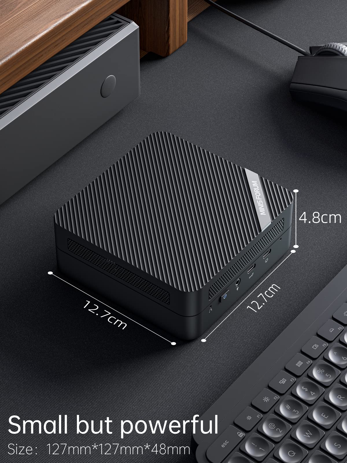 MINISFORUM UM773 Mini PC Barebone - AMD Ryzen 7 7735HS Processor, AMD Radeon 680M Graphics up to 4.75GHz | 2x HDMI, USB4, 4x USB 3.0 Ports | WiFi 6 & Bluetooth 5.2 | Compact Desktop Computer for Home Office, Gaming & Media Center