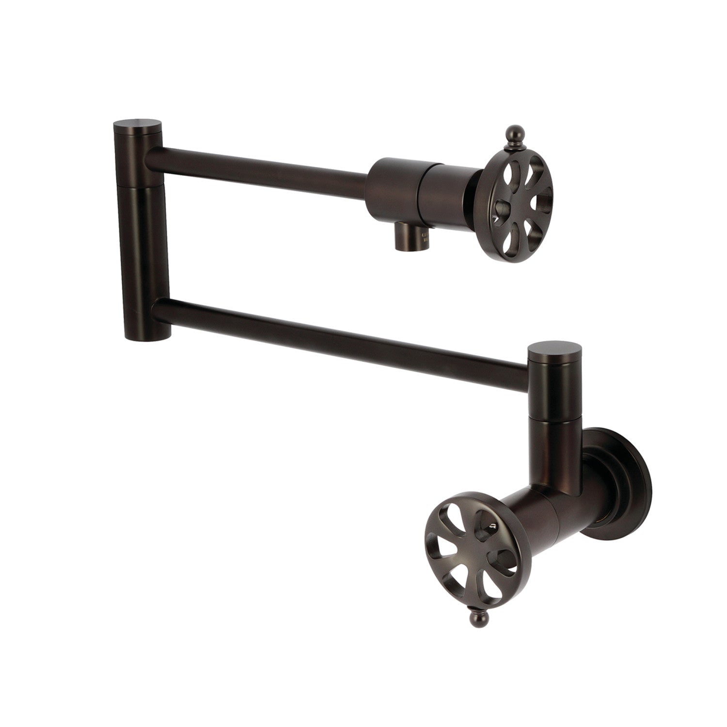 Belknap KS4105RX Oil Rubbed Bronze Two Handle Wall Mount Pot Filler Faucet - Perfect for Kitchen Sink, Stove & Cooking Area
