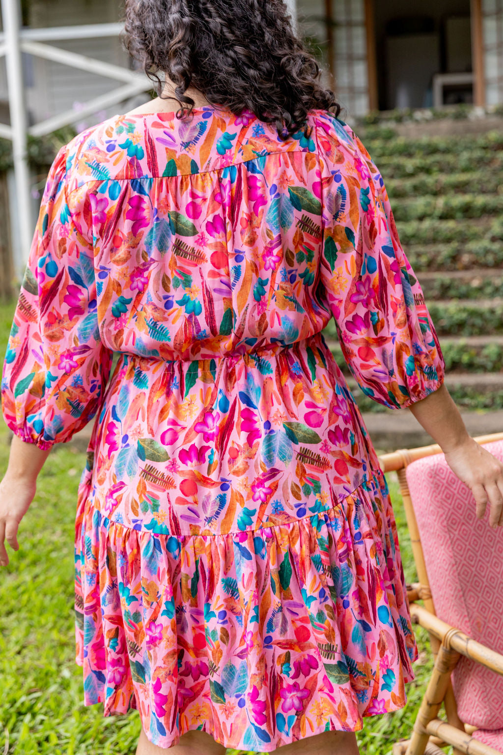 Kasey Rainbow Backyard Treasures Ziggy Dress - Floral Print Bohemian Maxi Dress for Women | Perfect for Beach Vacations, Summer Parties & Boho Fashion