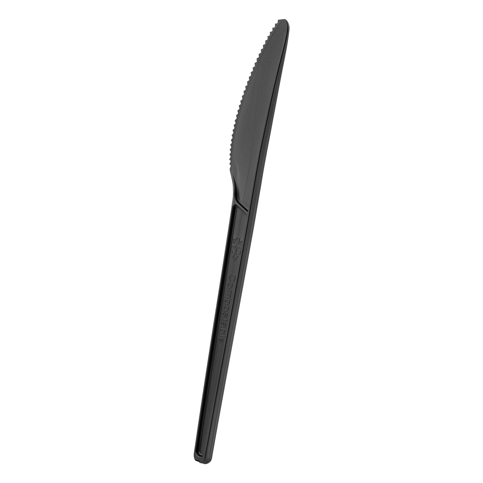 Basic Nature Black CPLA Compostable Plastic Knives - Heat Resistant, 6.5 Inch, 250 Count Box - Perfect for Parties, Picnics & Eco-Friendly Dining