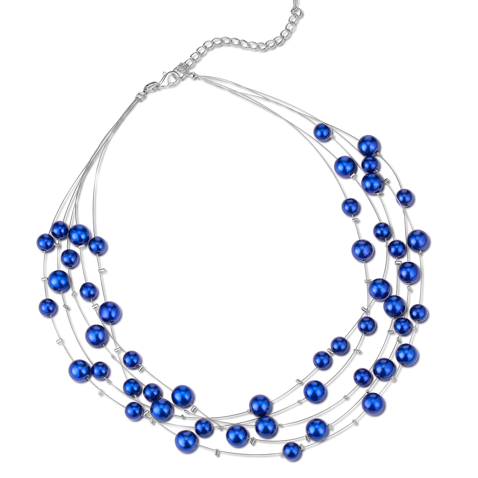 FULU AUTUMN Women's Multi-Strand Layered Pearl Choker Necklace - Elegant Beaded Jewelry for Weddings, Parties & Special Occasions | Perfect Gift for Brides, Bridesmaids & Formal Events
