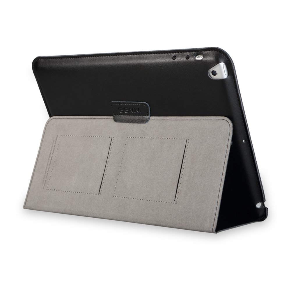 GGMM IntelliFolio-IA Genule Leather Wallet Case for iPad Air - Slim Protective Cover with Card Slots, Black (iPa50501) | Perfect for Business Travel & Daily Commute