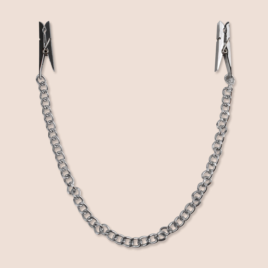Fetish Fantasy Series Nipple Chain Clips - Sensual Body Jewelry for Adults, BDSM Accessories, Nipple Clamps with Chain - Perfect for Role Play, Lingerie Parties & Intimate Moments