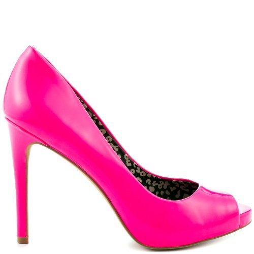 Jessica Simpson Saras Women's High Heel Sandals - Fluorescent Pink Patent Leather for Parties, Weddings & Evening Events