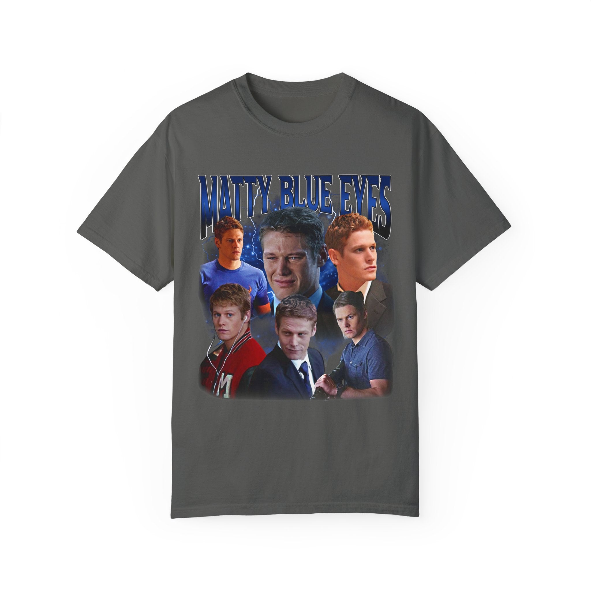 Matty Blue Eyes 90s Vintage Retro T-Shirt - Soft Cotton Unisex Tee for Men & Women - Perfect for Casual Wear, 90s Theme Parties & Retro Fashion Lovers