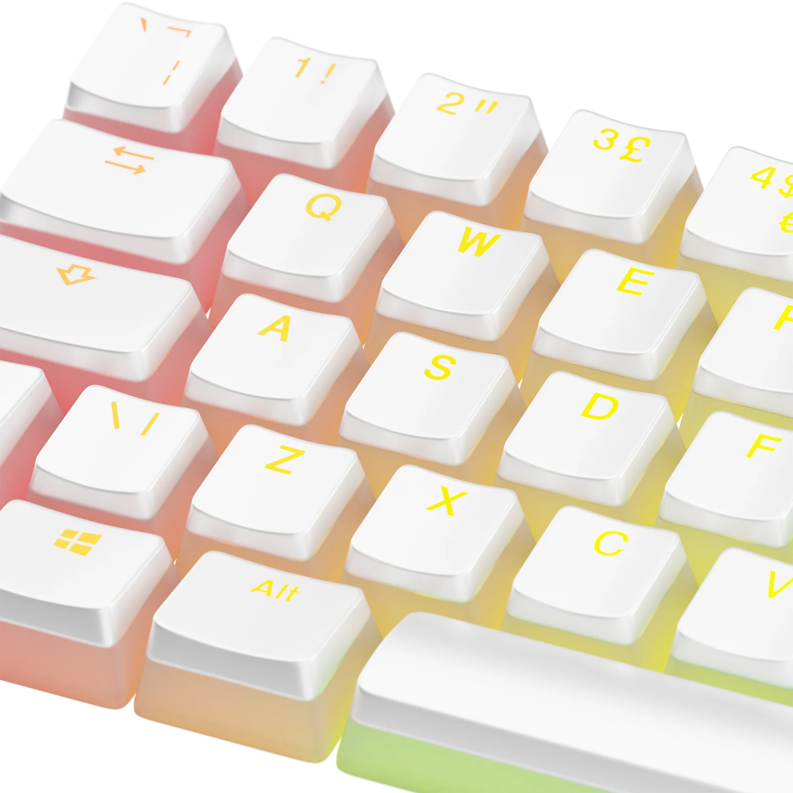Aura V3 White Keycaps for Mechanical Keyboards - UK Layout | Premium PBT Keycap Set for Gaming & Typing | Compatible with Cherry MX Switches & RGB Backlit Keyboards