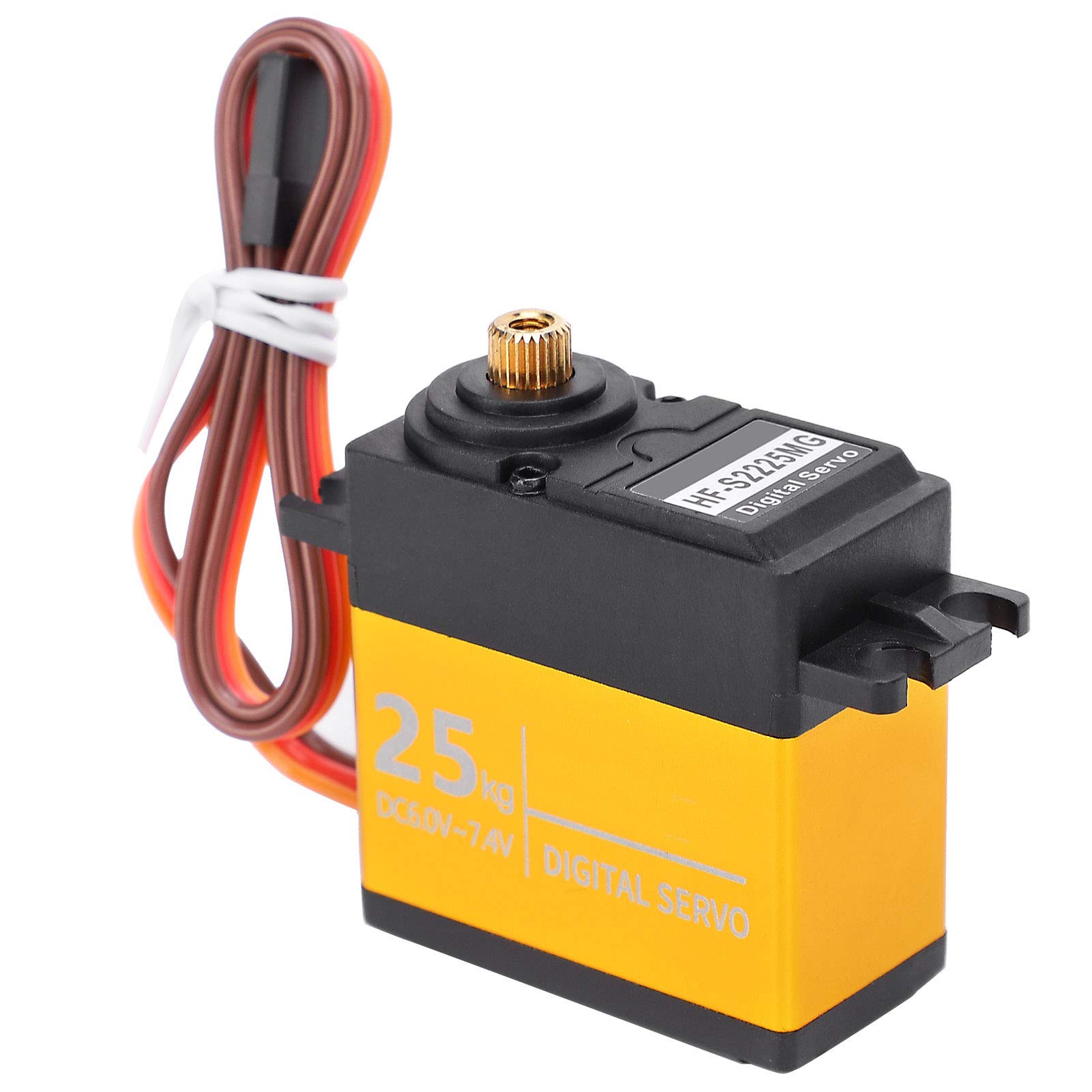 Qinlorgo 25kg High Torque Waterproof Servo Motor - Heavy Duty RC Car Steering Engine for Toy Cars, RC Models & DIY Robotics (Perfect for Off-Road RC Vehicles, Crawlers & Hobby Projects)