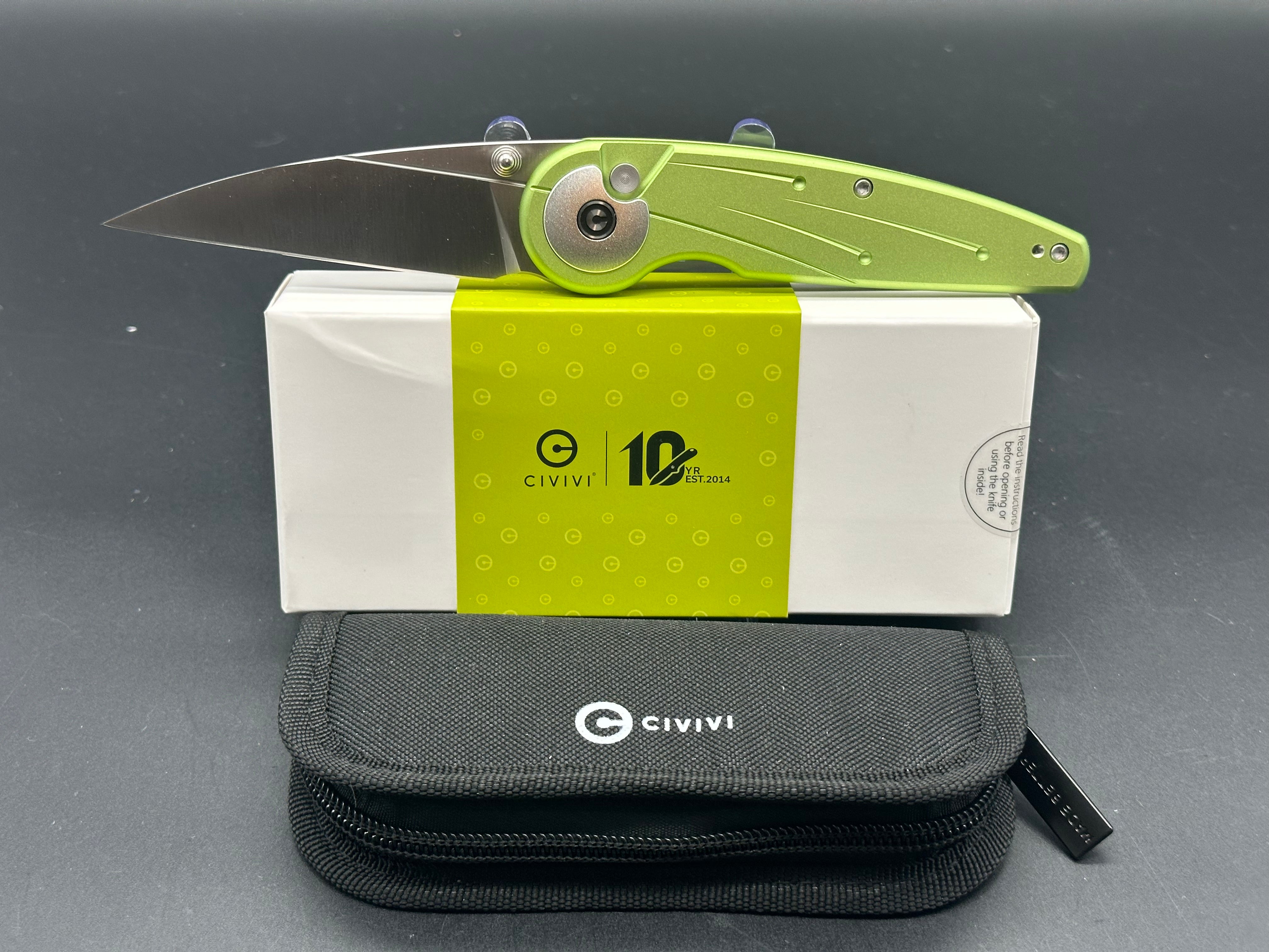 CIVIVI STARFLARE Folding Pocket Knife - Lime Green Aluminum Handle, Nitro-V Steel Plain Edge with Satin Finish (Model C23052-3) | EDC, Outdoor Camping, Hiking & Survival Tool