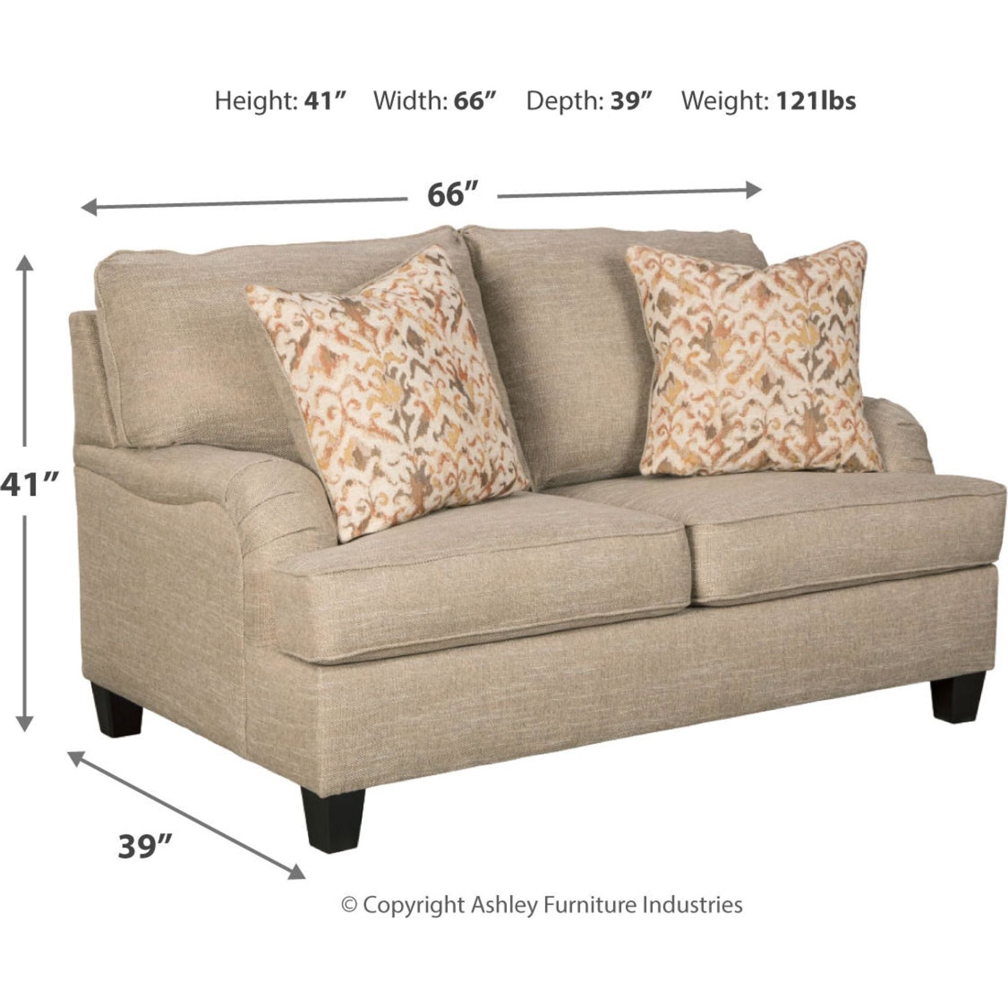 Almanza Loveseat in Wheat - Comfortable Two-Seater Sofa for Living Room, Lounge, or Office - Perfect for Small Spaces and Cozy Gatherings