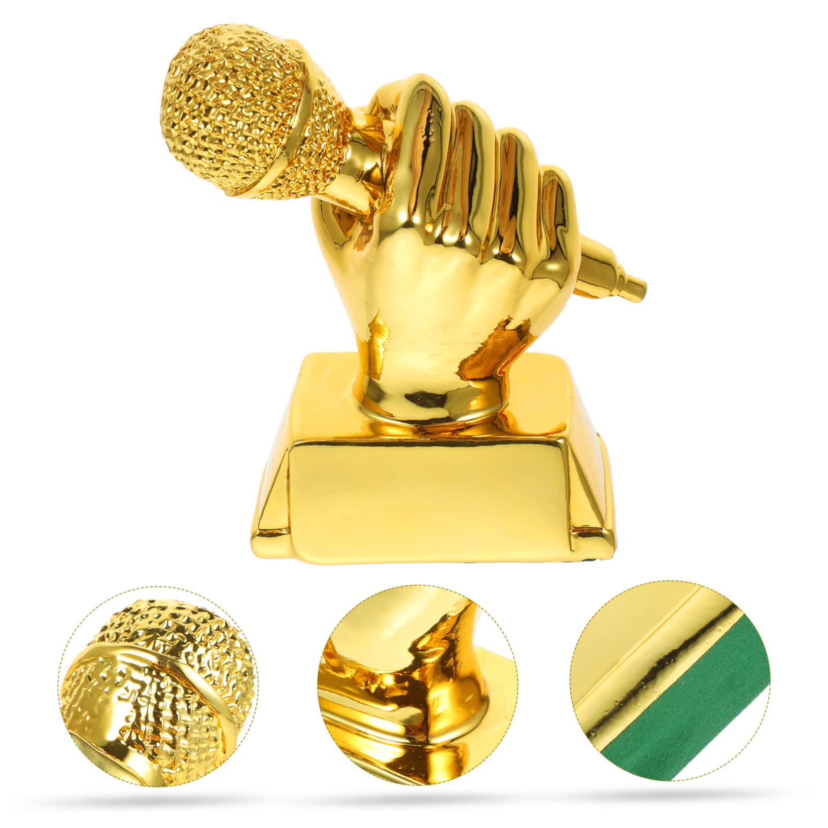 2 Pack Singing Contest Microphone Trophy - Resin Musical Award for Kids - Perfect for Singing Competitions, Talent Shows & School Events