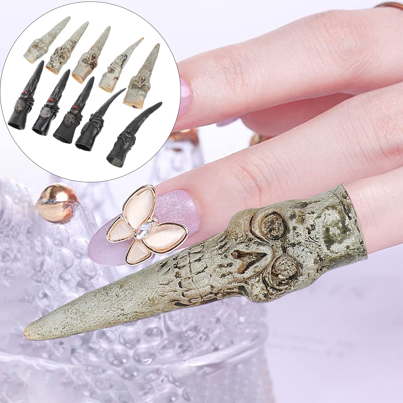 Beaupretty Halloween Fake Nails - 10pcs Scary Claw Witches Nails for Halloween Cosplay, Costume Party, Trick or Treat - Perfect for Halloween Decorations, Spooky Nail Art & Witch Costume Accessories