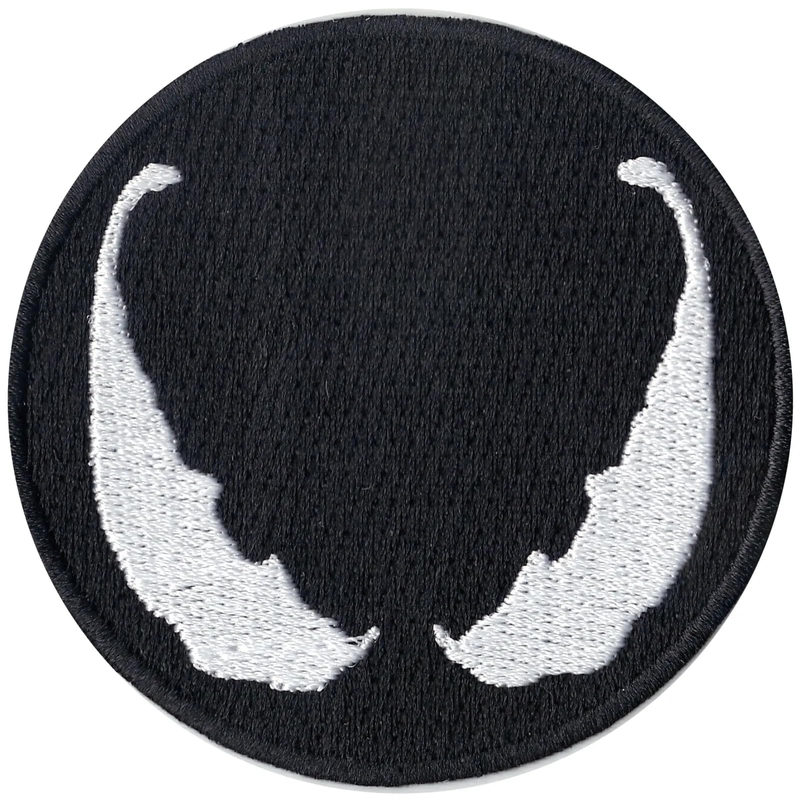 Black Spider Mask Patch - Evil Face Embroidered Iron On Applique for Halloween Costumes, Cosplay & DIY Clothing