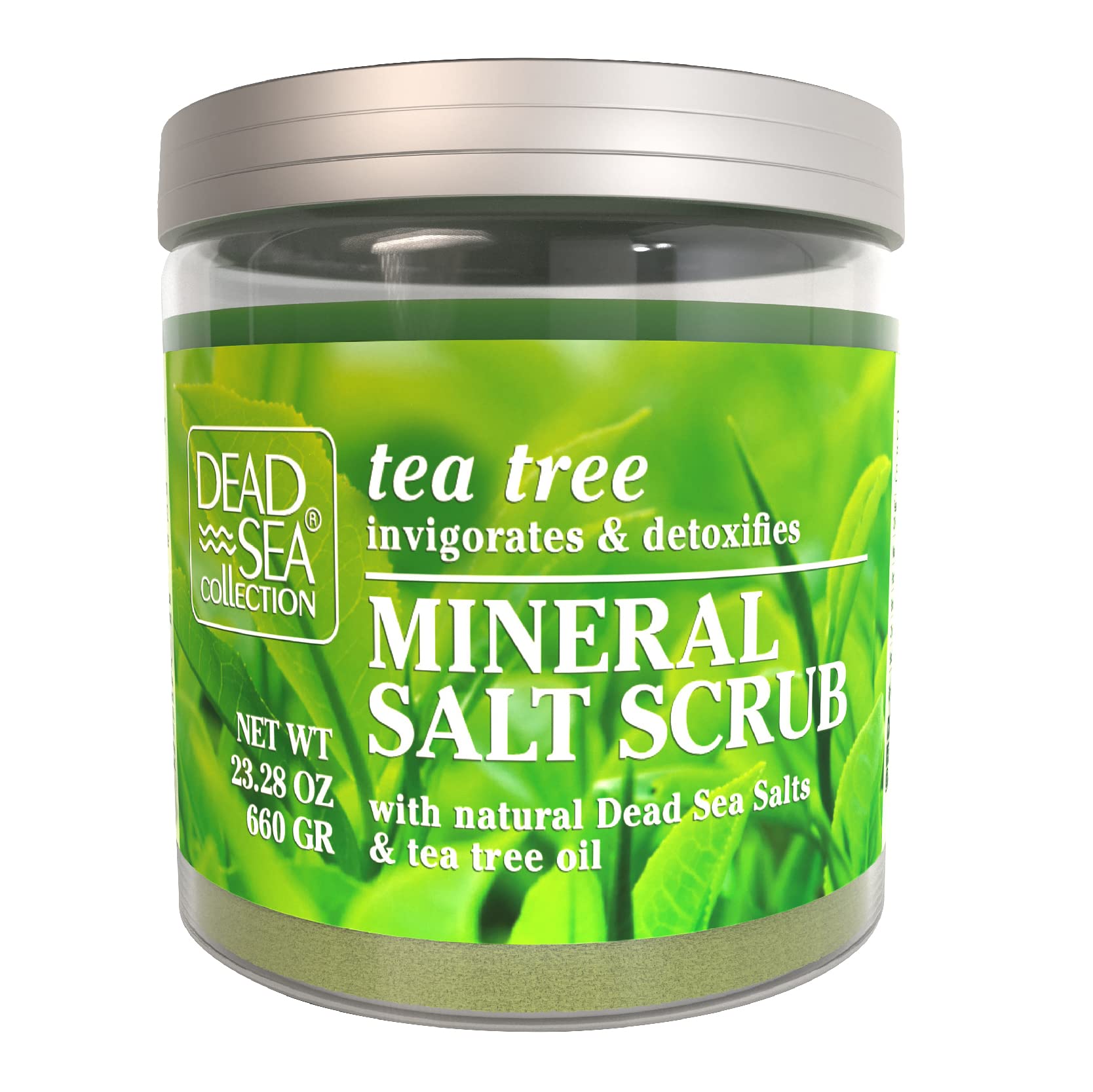 Premium Dead Sea Salt Body Scrub Bundle - 2 Pack Large 23.28oz (Tea Tree & Coconut) with Organic Essential Oils & Natural Minerals - Exfoliating & Moisturizing for Smooth Skin - Perfect for Spa Day, Gift Sets & At-Home Skincare Routine