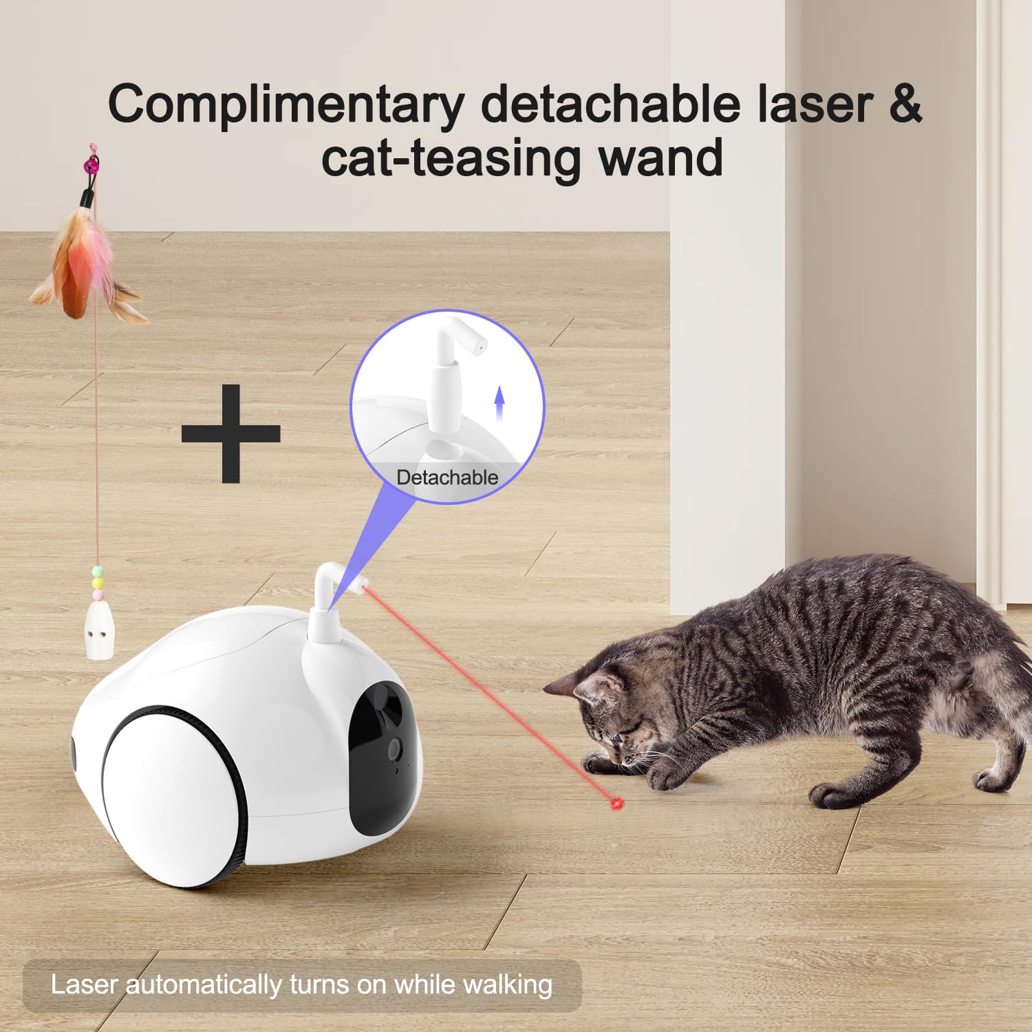 Smart Pet Camera with Treat Dispenser & Interactive Toy - 1080P HD, Night Vision, 2-Way Audio, App Control for Dogs & Cats - Perfect for Home Monitoring & Playtime (2.4G WiFi Only)