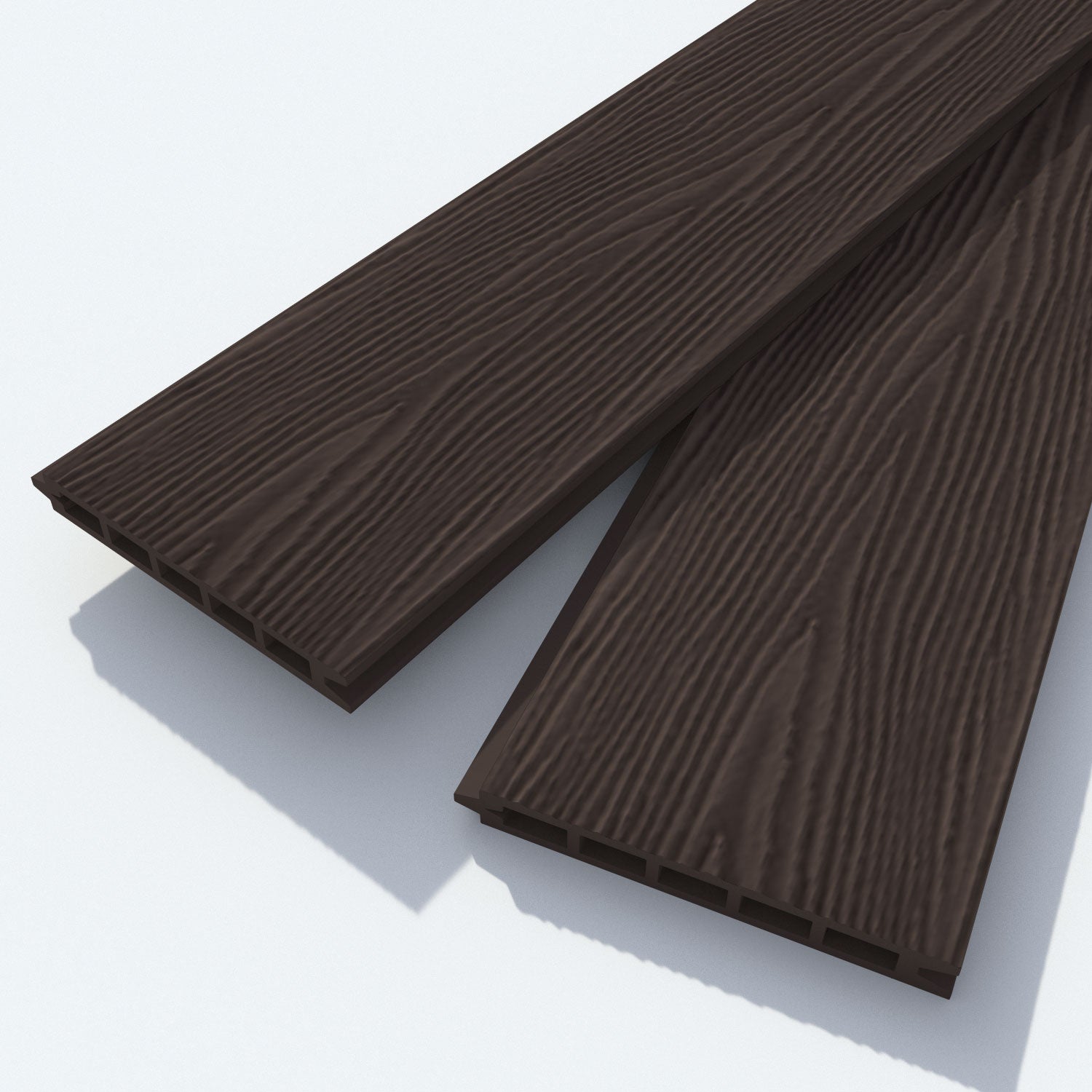 Classic Dark Oak High Wave Fence Panel with Composite Posts - Durable Outdoor Privacy Fence for Backyard, Garden, and Pool Areas