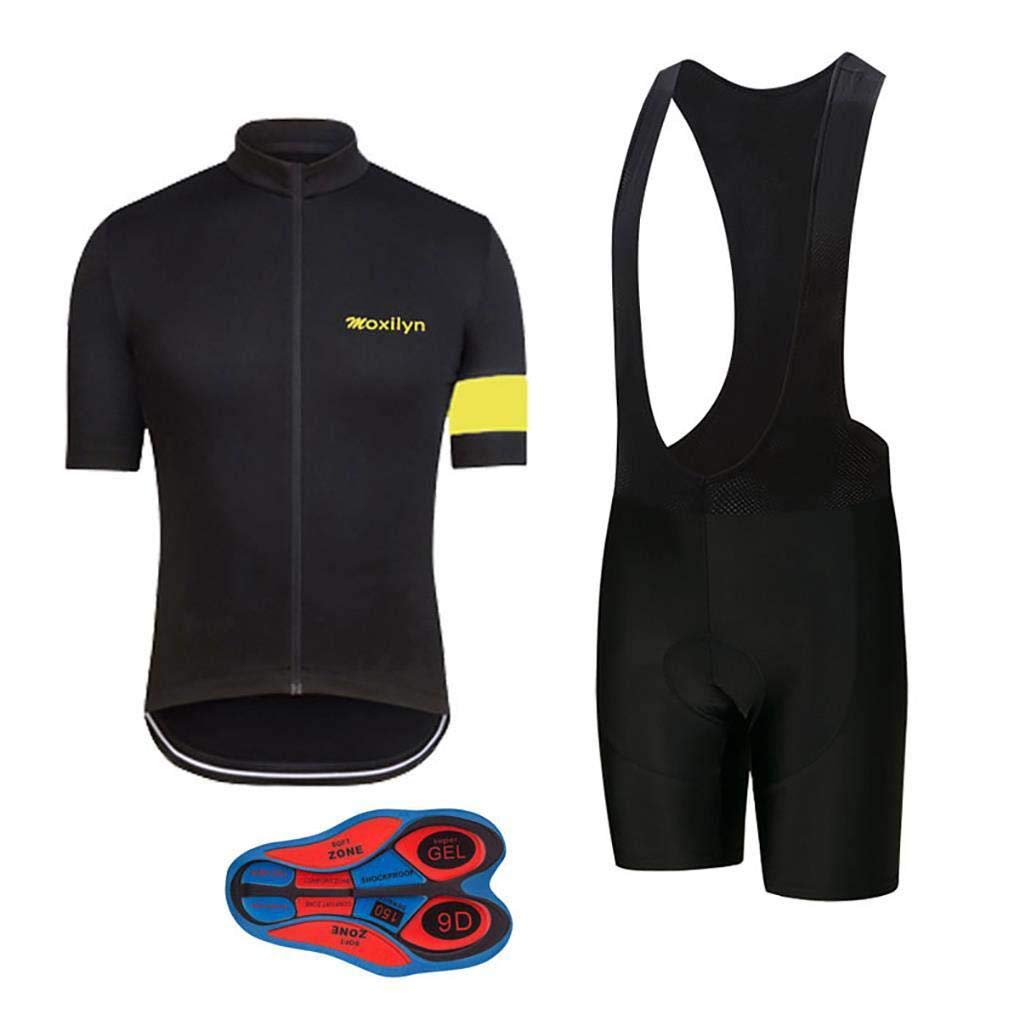 Men's Cycling Jersey & Bib Shorts Set - Quick-Dry, Full-Zip Road Bike Clothing Kit for Professional Riders | Perfect for Long-Distance Cycling, Road Racing & Training Sessions