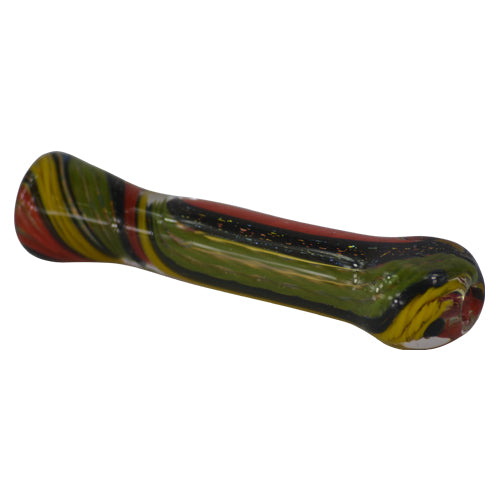 Black Sparkle Chillum Pipe - Handmade Glass Smoking Pipe for Herbs & Tobacco | Portable & Durable Design for Travel, Camping & Outdoor Use