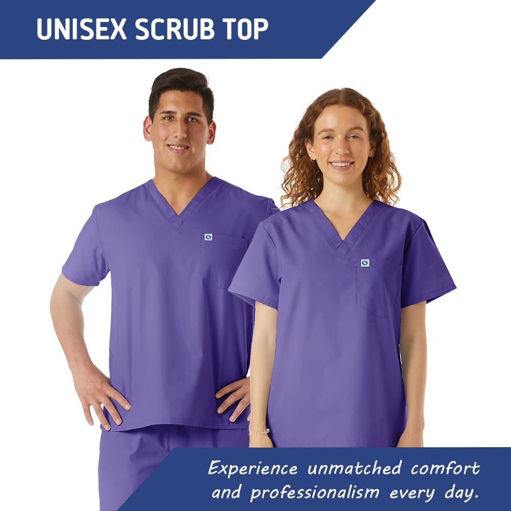 Premium Unisex V-Neck Scrub Top for Doctors & Nurses - Comfortable Medical Workwear for Hospital, Lab & Yoga | Ideal for Healthcare Professionals & Clinical Shifts