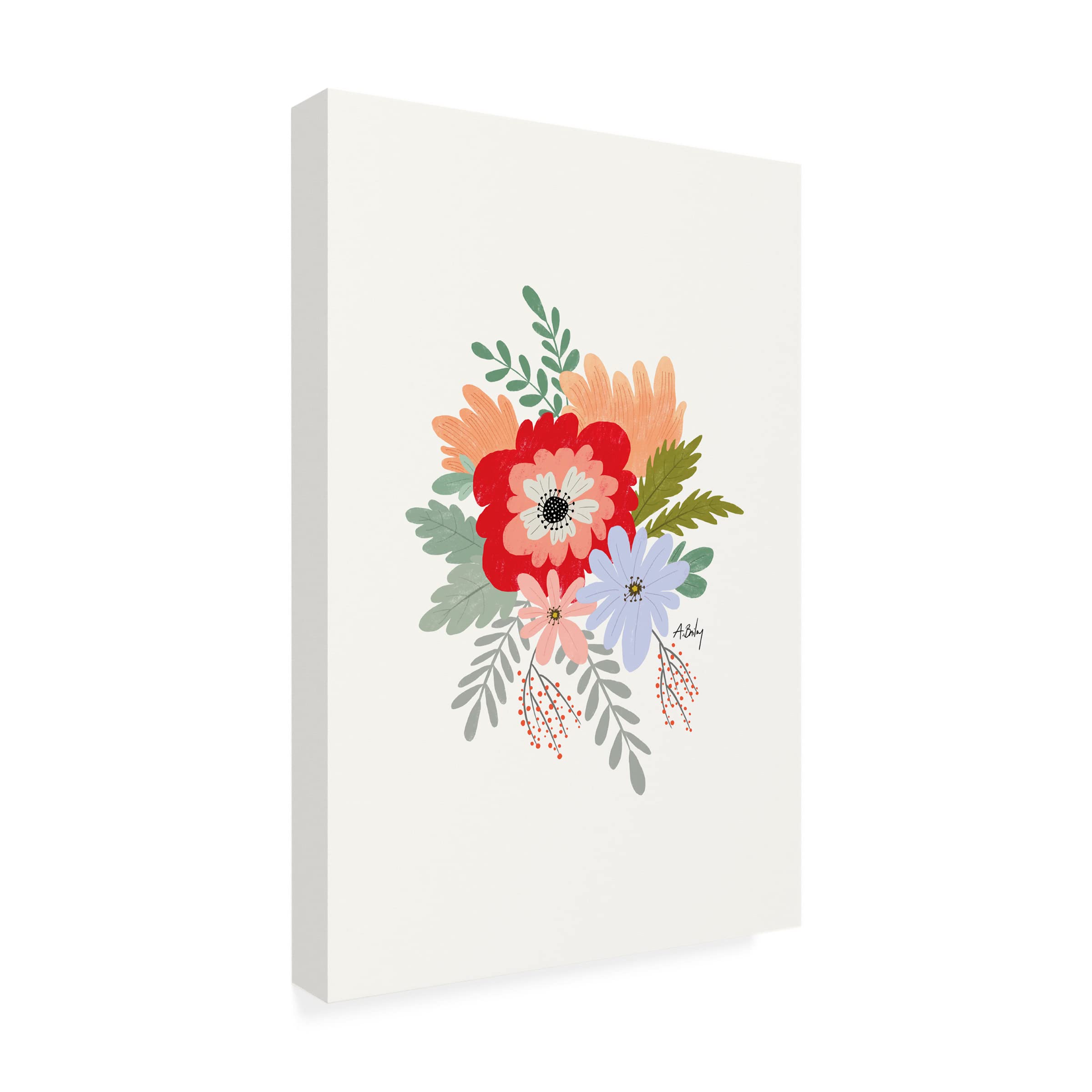 Annie Bailey Art 'Spring Flowers' Canvas Wall Art Print - Vibrant Floral Home Decor for Living Room, Bedroom & Office