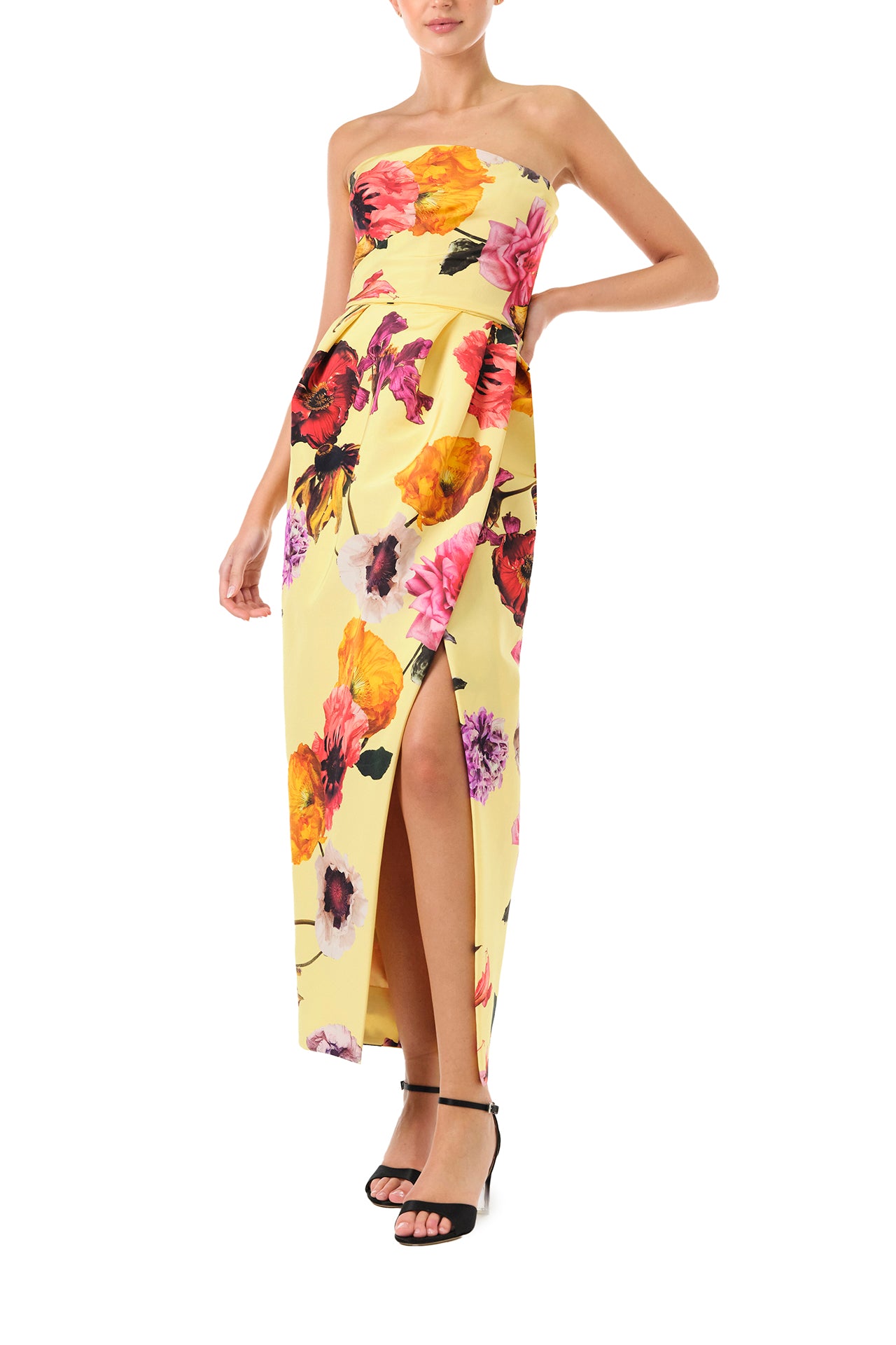 Elegant Strapless Floral Cocktail Dress for Women - Summer Party, Wedding Guest, Night Out, Date Night, Formal Events
