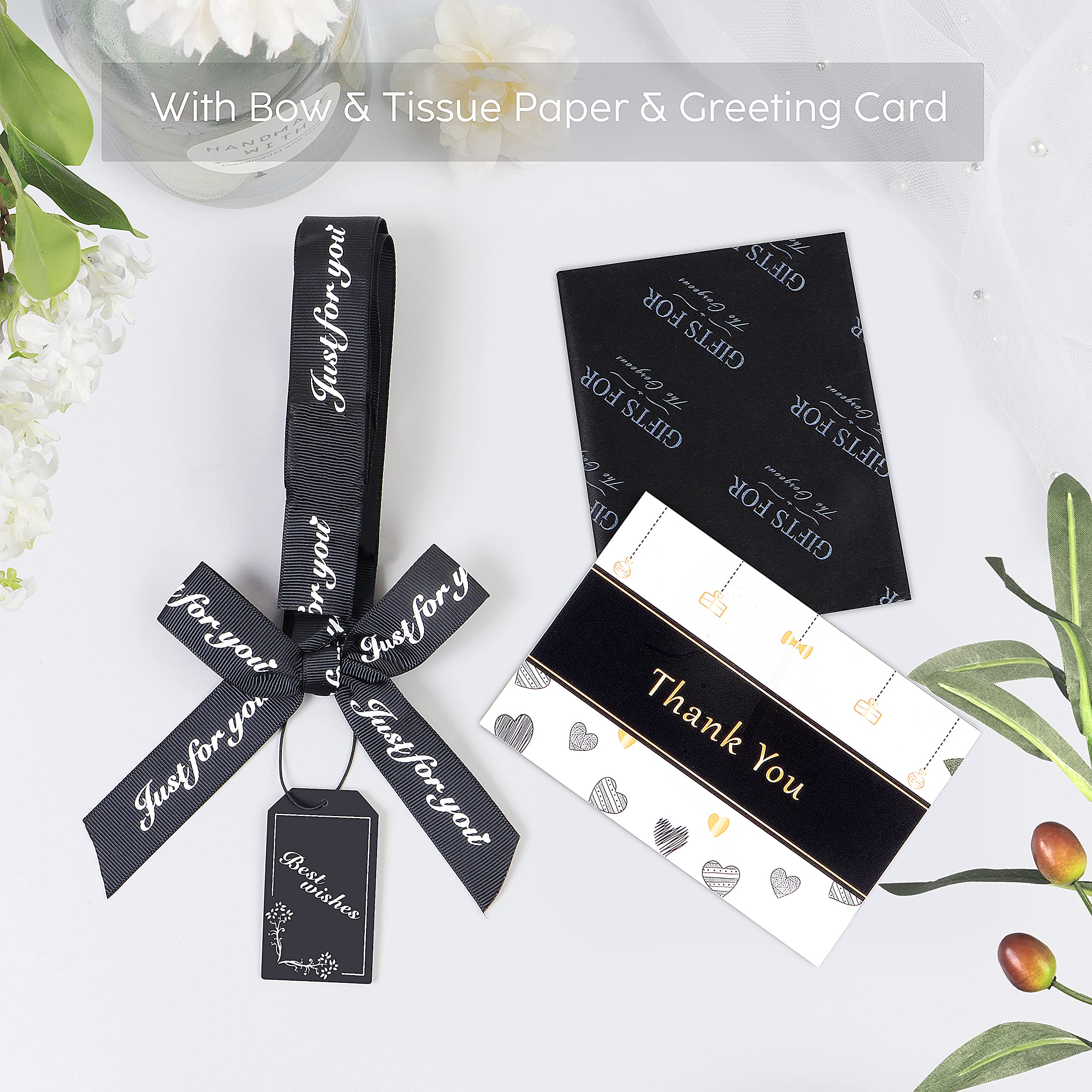 Elegant Black Gift Box with Bow - 14.76×12.99×4.92 Inches Wedding Bridesmaid Proposal Box, Halloween Thanksgiving Christmas Children's Day Present Packaging - Perfect for Holiday Gifts, Party Favors & Special Occasions