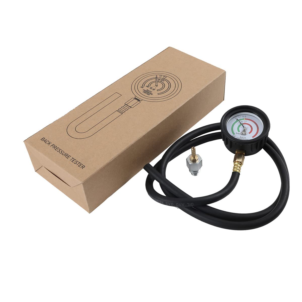 CMTOOL Professional Car Exhaust Back Pressure Tester Kit - 6-Foot Hose with Adapter & Hose Clamp - Accurate Engine Diagnostic Tool for Mechanics & DIY Auto Repair (Carton Packaging Included)