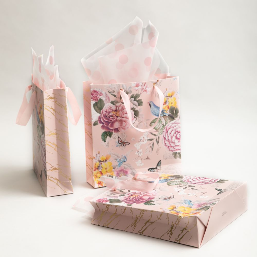 Eden Garden Assorted Paper Gift Bags Set of 5 - Perfect for Birthday Parties, Baby Showers & Wedding Favors