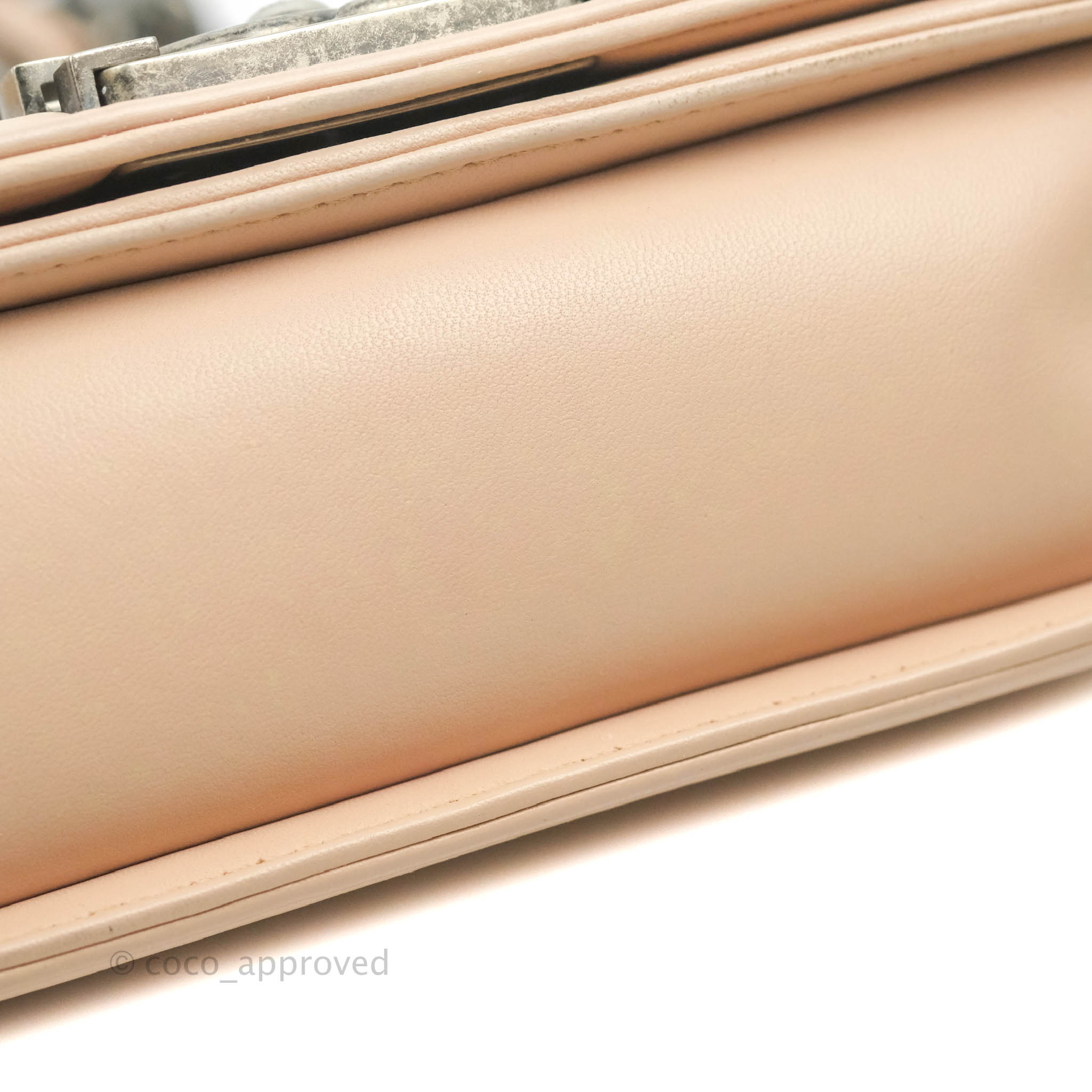 Chanel Boy Small Light Beige Pink Calfskin Bag with Ruthenium Hardware - Luxury Crossbody Purse for Women, Perfect for Date Night & Evening Events