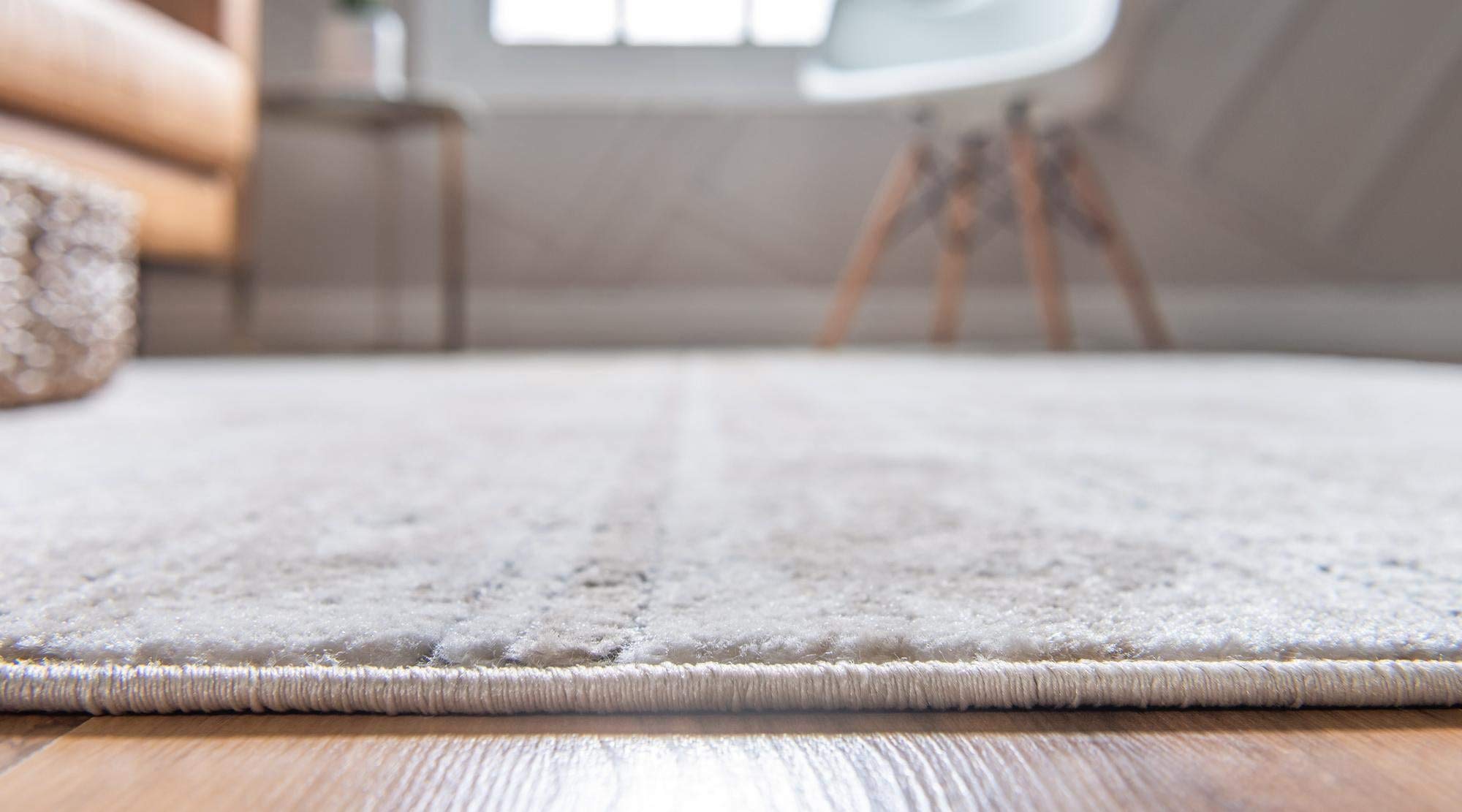 Premium 8x8 Ft Square Ivory Low-Pile Area Rug - Soft Oregon Collection for Living Room, Bedroom & Entryway - Stain-Resistant Easy Clean Home Decor