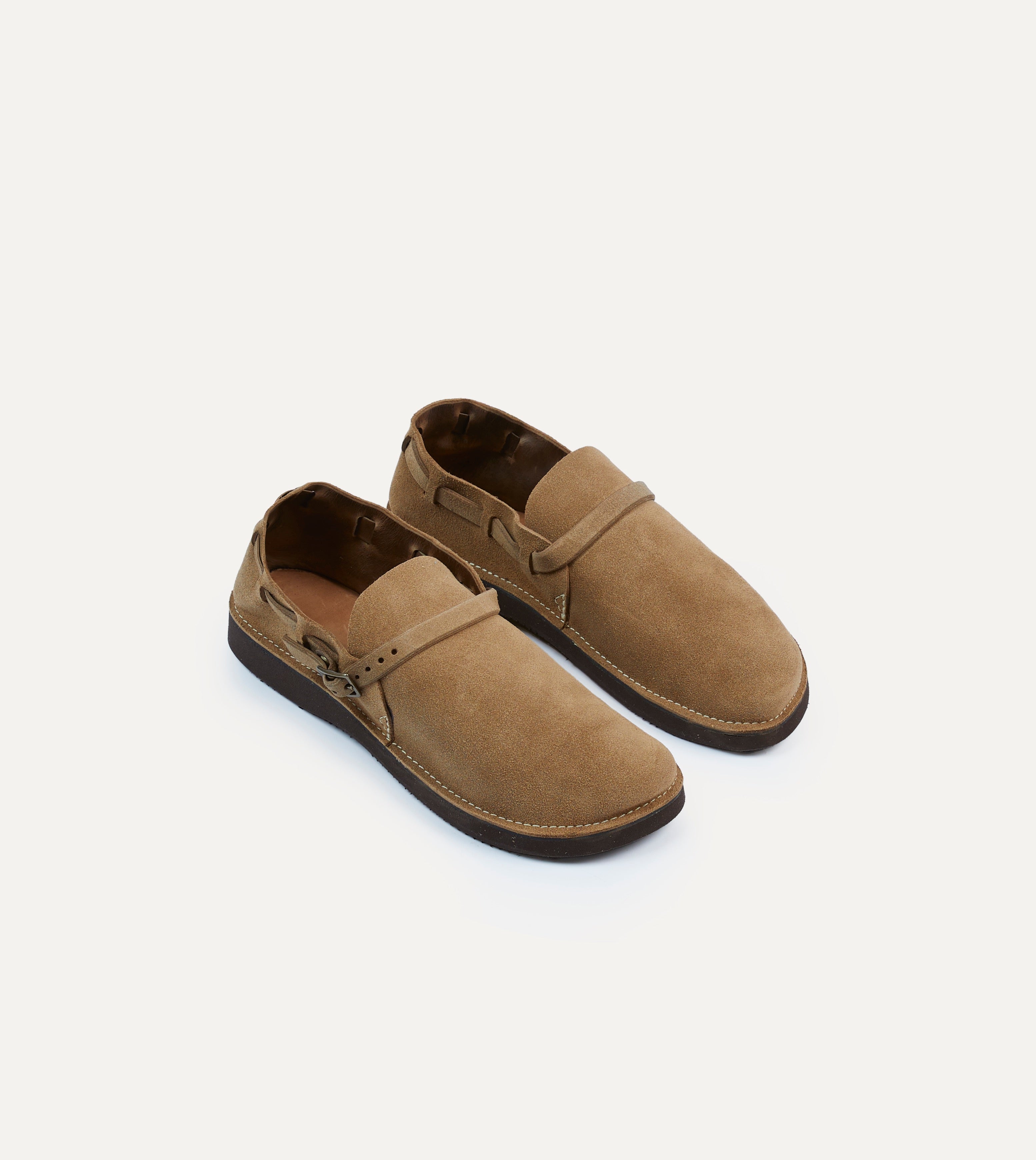 Drake's Middle English Light Brown Roughout Leather Shoe - Aurora Collection | Vintage Style Men's Dress Shoes for Formal & Business Occasions