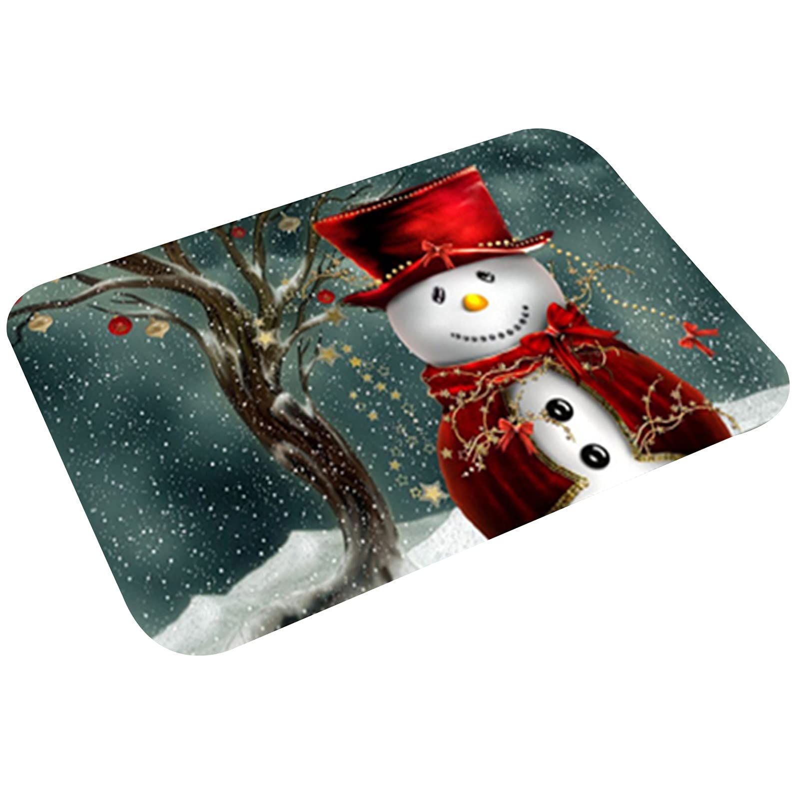 Christmas Themed Non-Slip Flannel Door Mat - Holiday Floor Rug for Front Door Entrance, Home & Office Decor - Perfect for Festive Home Decorations, Winter Welcome Mats & Seasonal Gift Giving