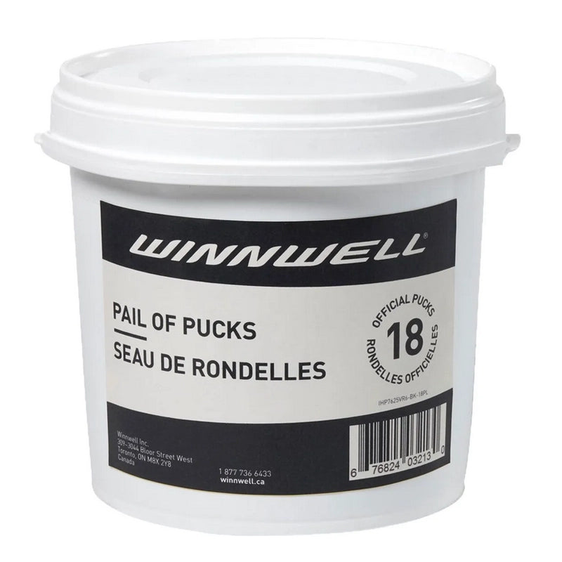 Winnwell Hockey Pucks 18 Pack - Durable Ice Hockey Practice Pucks for Training, Games & Stickhandling Drills