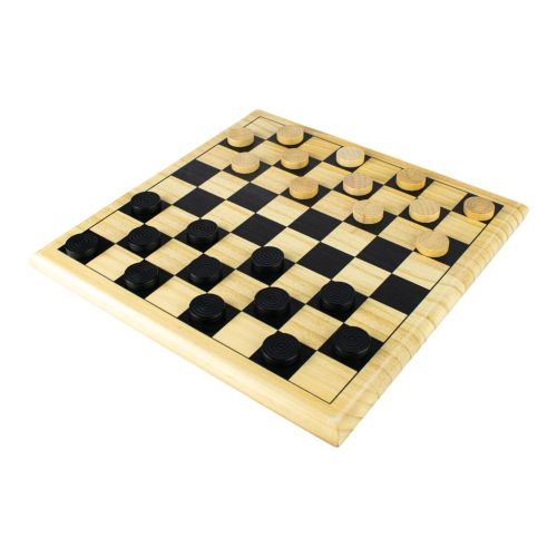 Premium Classic Checkers Set - Natural Wood Board Game for Adults & Kids - Perfect for Family Game Nights, Travel & Indoor Entertainment