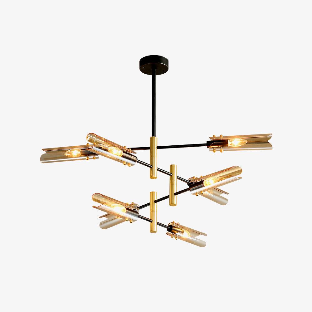 Astrid Double Chandelier - Modern Crystal Ceiling Light Fixture for Dining Room & Living Room | Elegant Home Decor Lighting for Weddings & Luxury Interiors